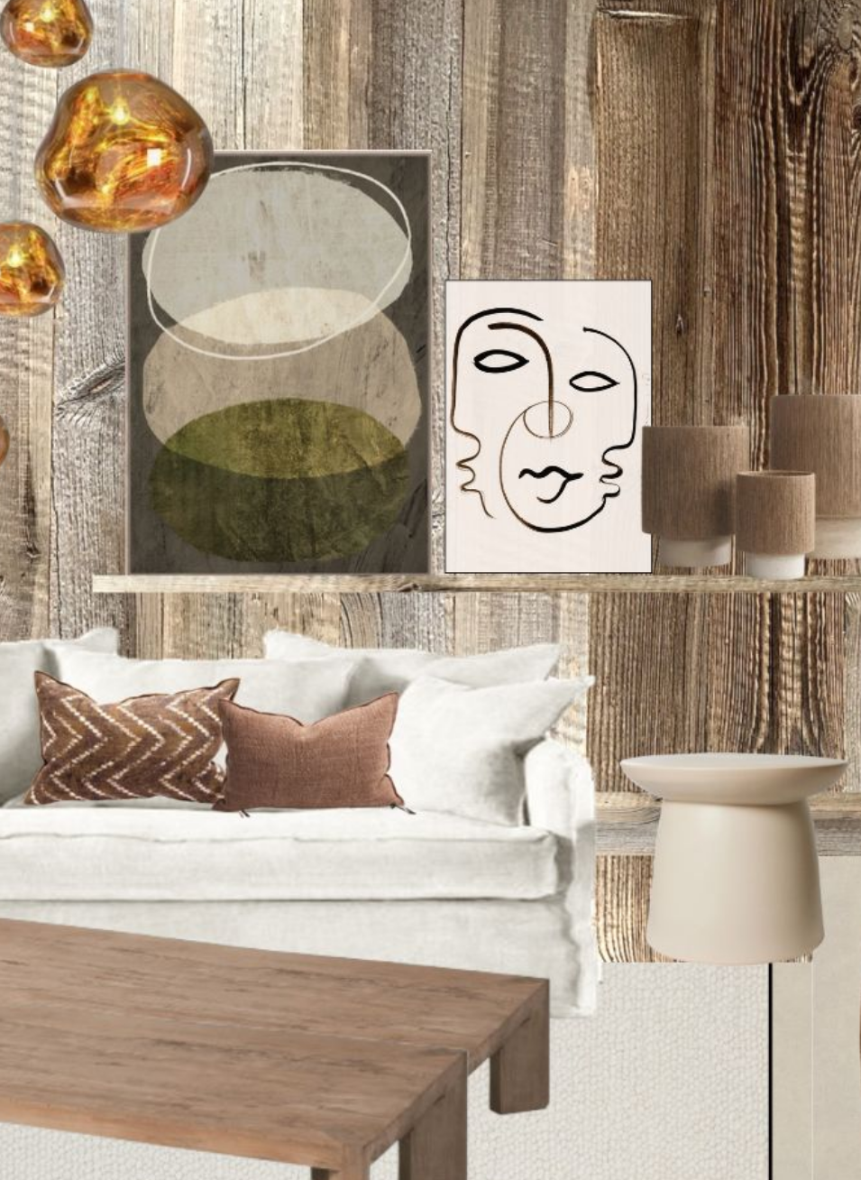 planche d'ambiance pour un projet de décoration d'intérieur