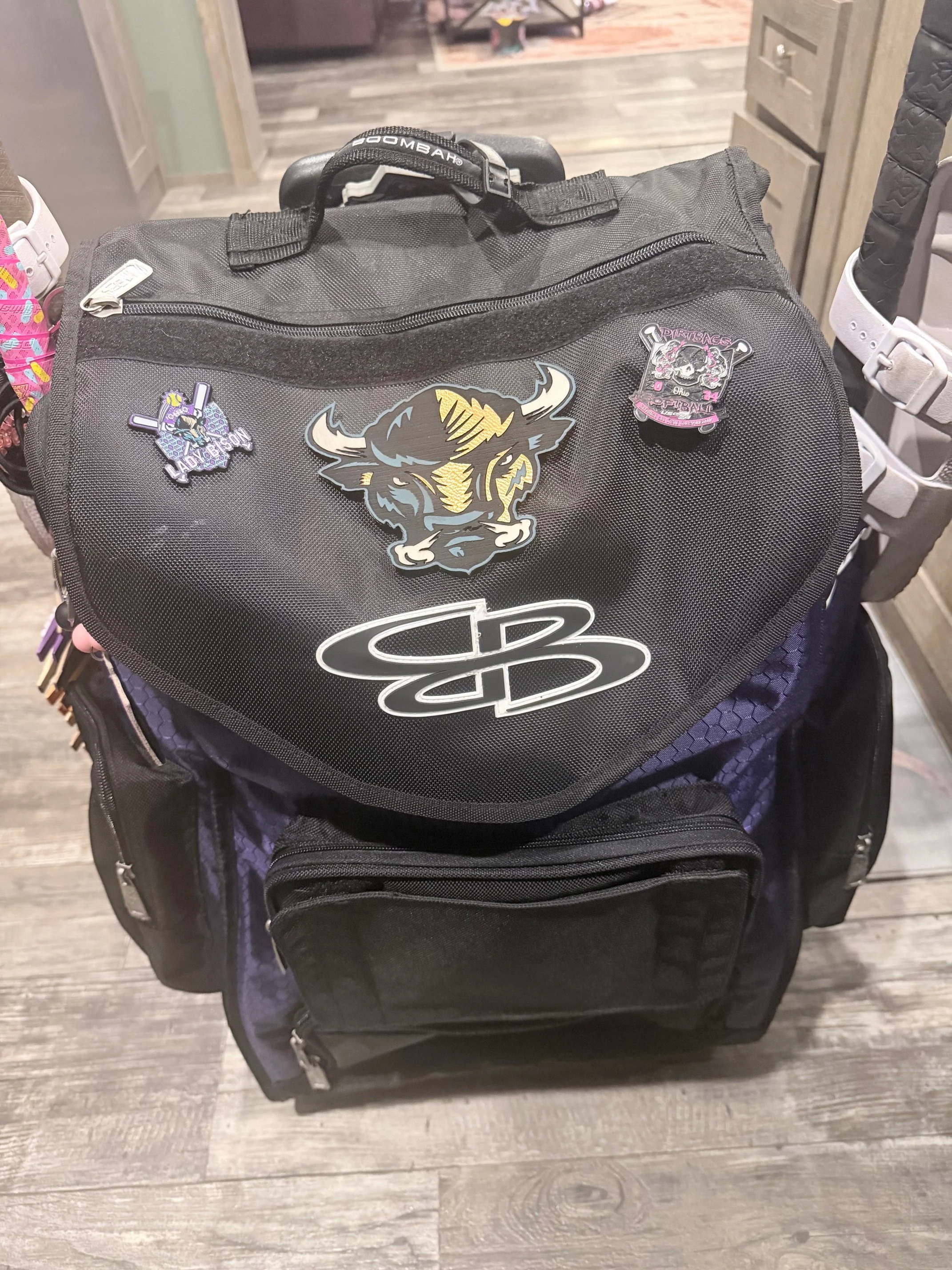 laser-engraved-leatherette-softball-baseball-Bison-Head-Bag-Tag.jpeg