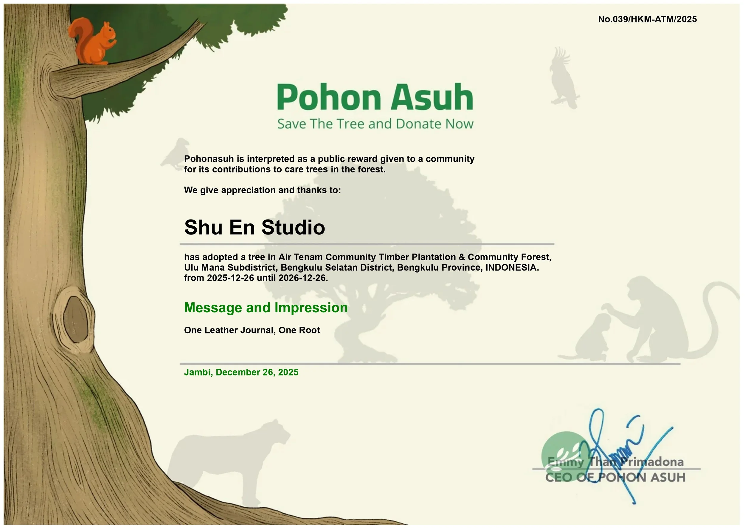 Seluai, Our First Tree