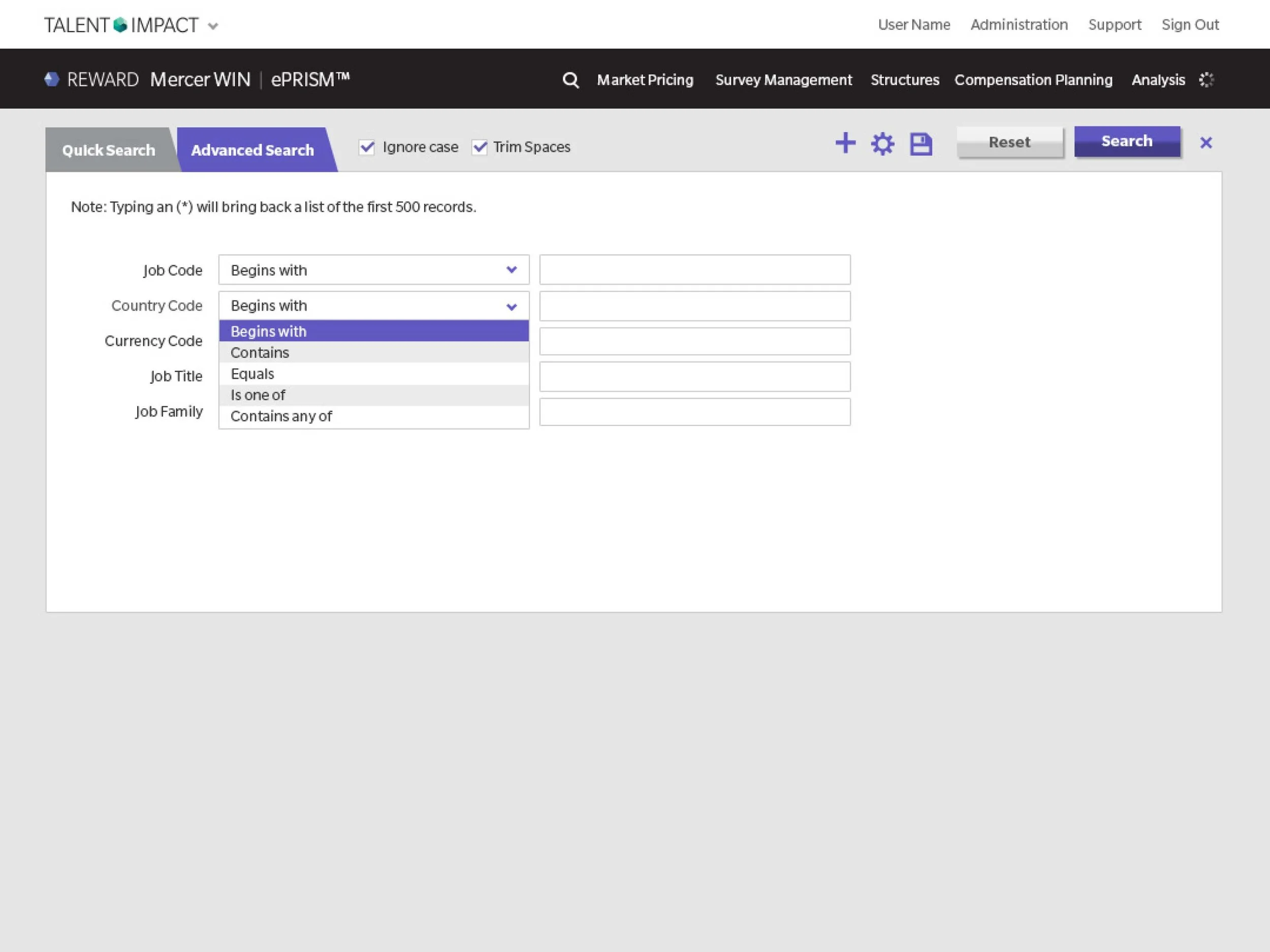 Search Dropdown