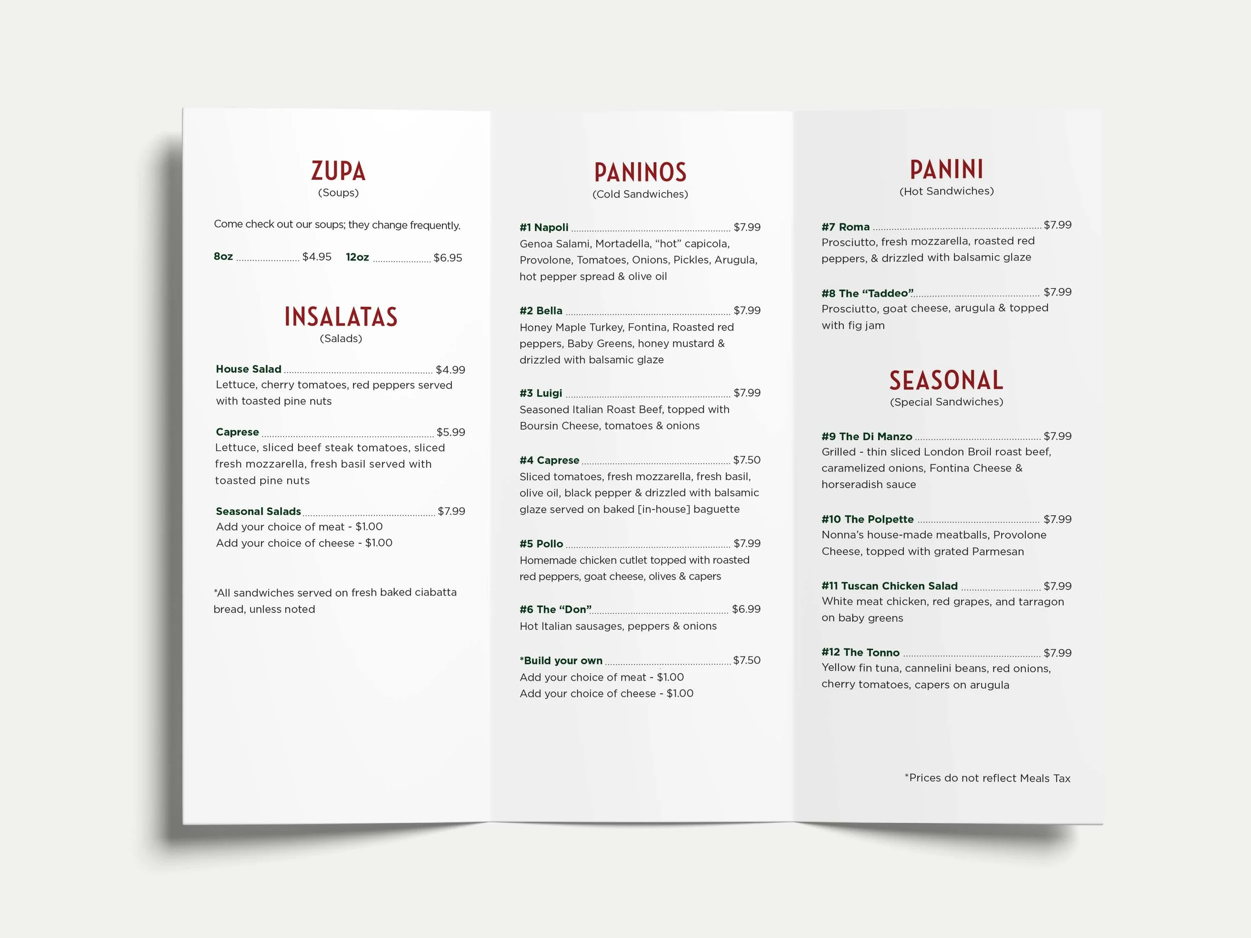 Deli Menu