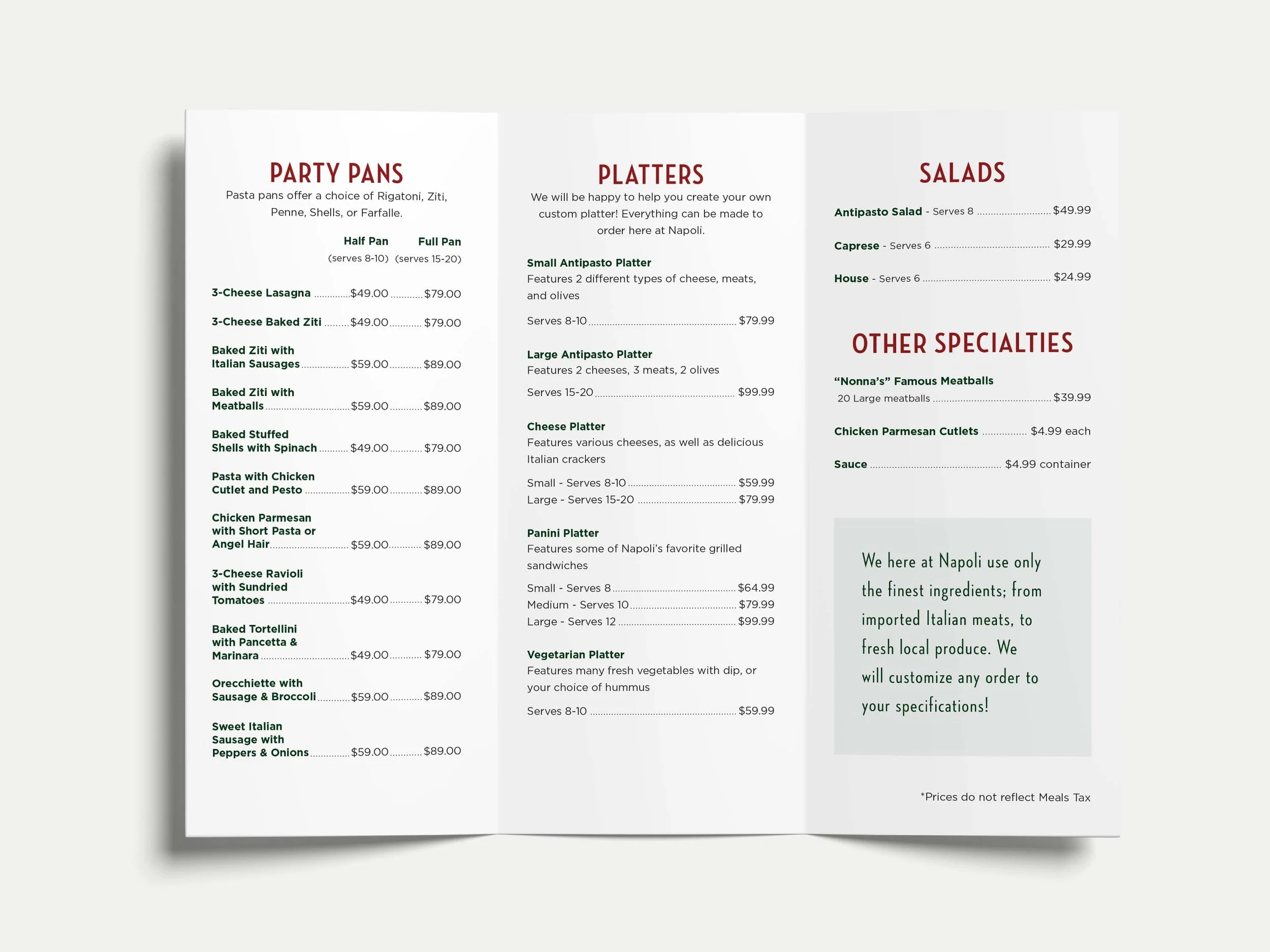 Catering Menu