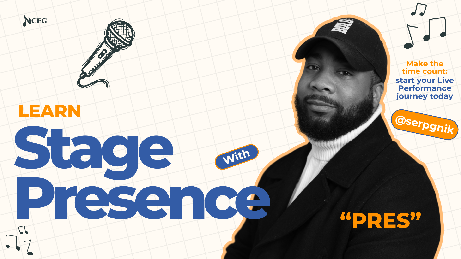 learn stage presence with Derek Pres Jackson