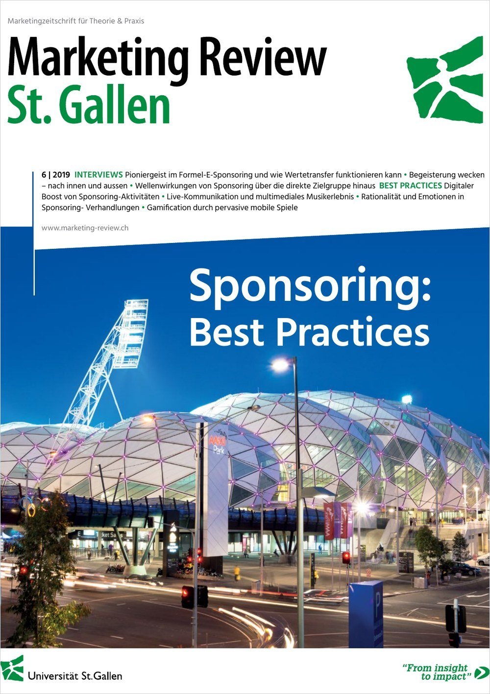 Cover Marketing Review St.Gallen: Sponsoring – Best Practices (2019), Gastherausgeber Dominik Schwizer