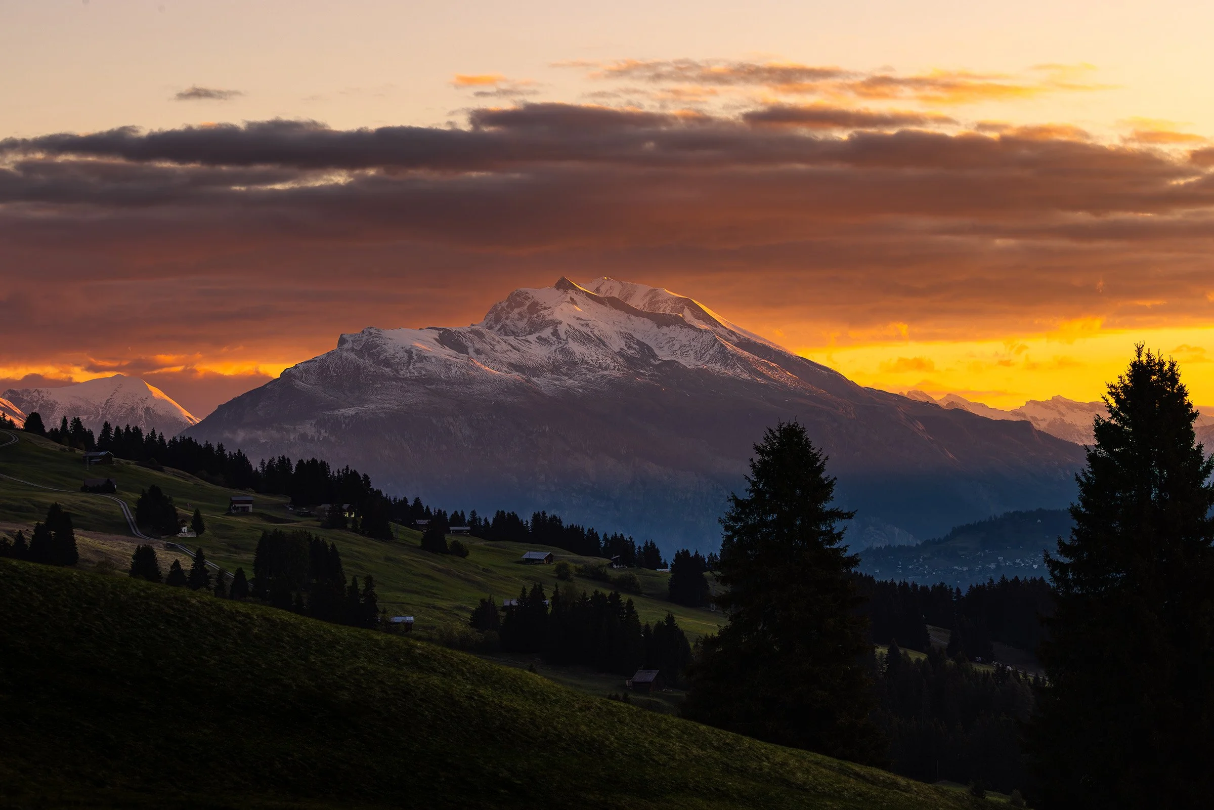 Sonnenaufgang mit Aussicht auf dem Calanda