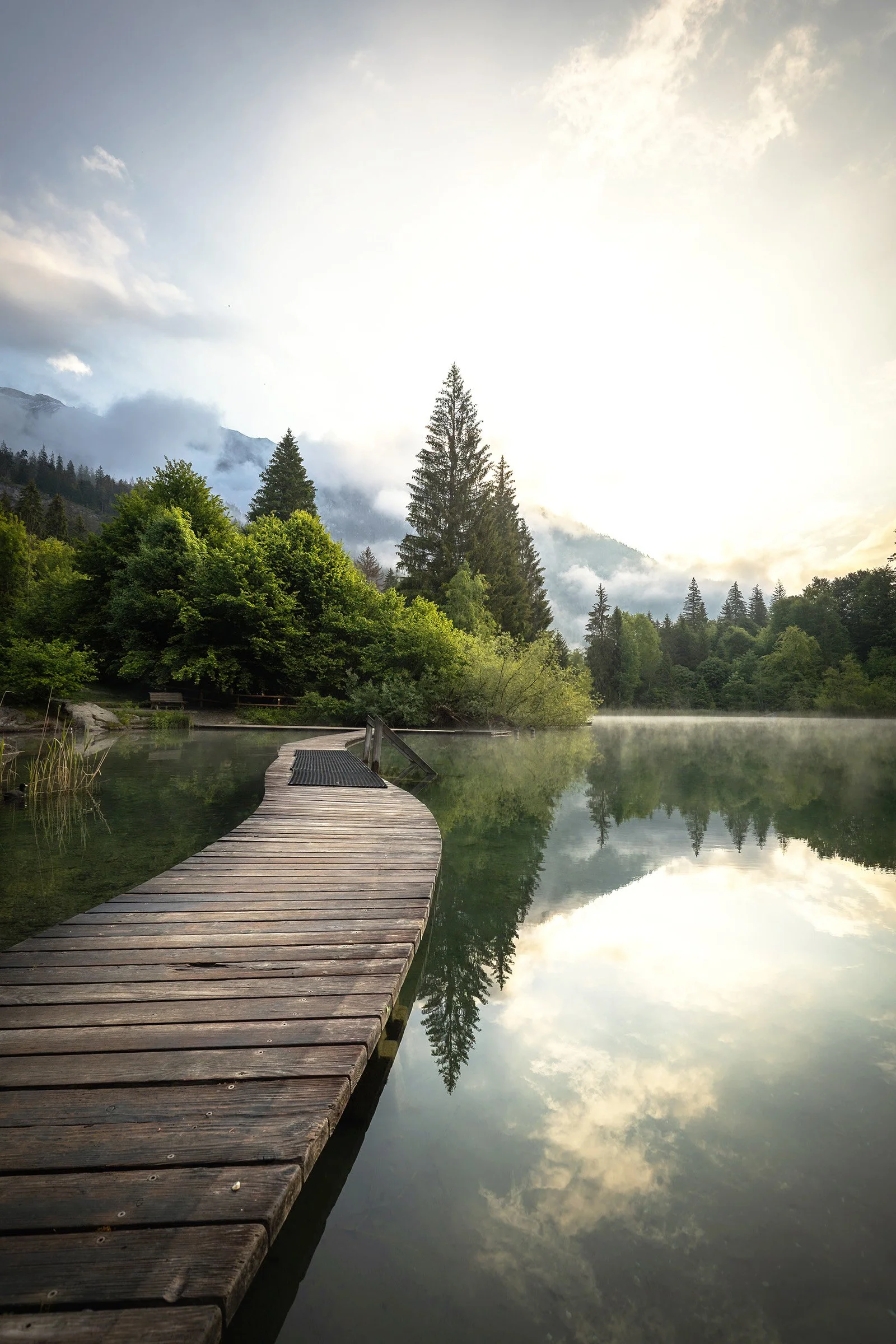 Crestasee am Morgen
