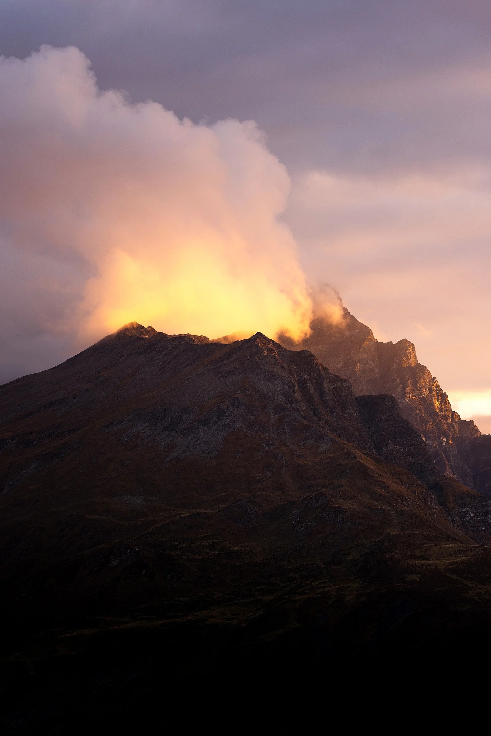 Sunset in the Swiss alps