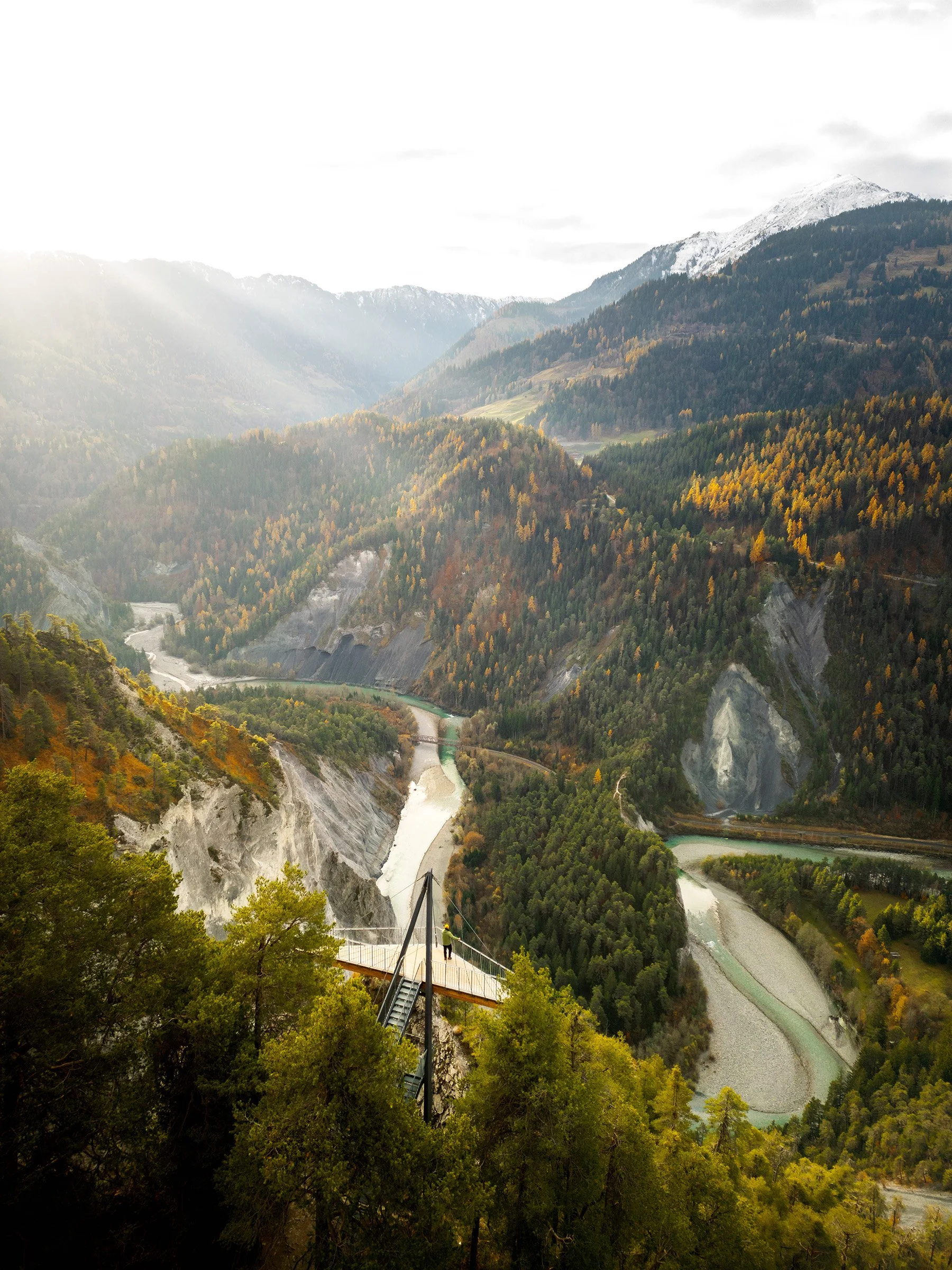 Rheinschlucht vom Conn in Flims im Herbst