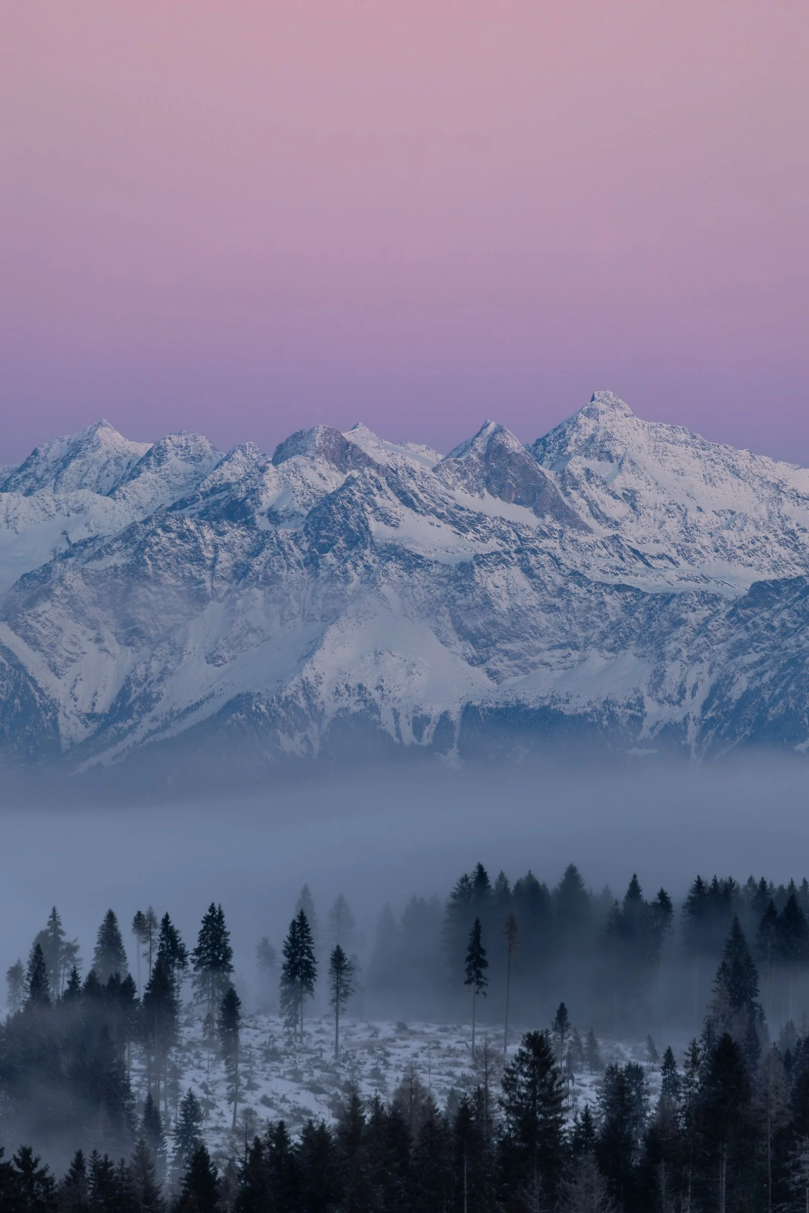 Blue hour in den Dolomiten