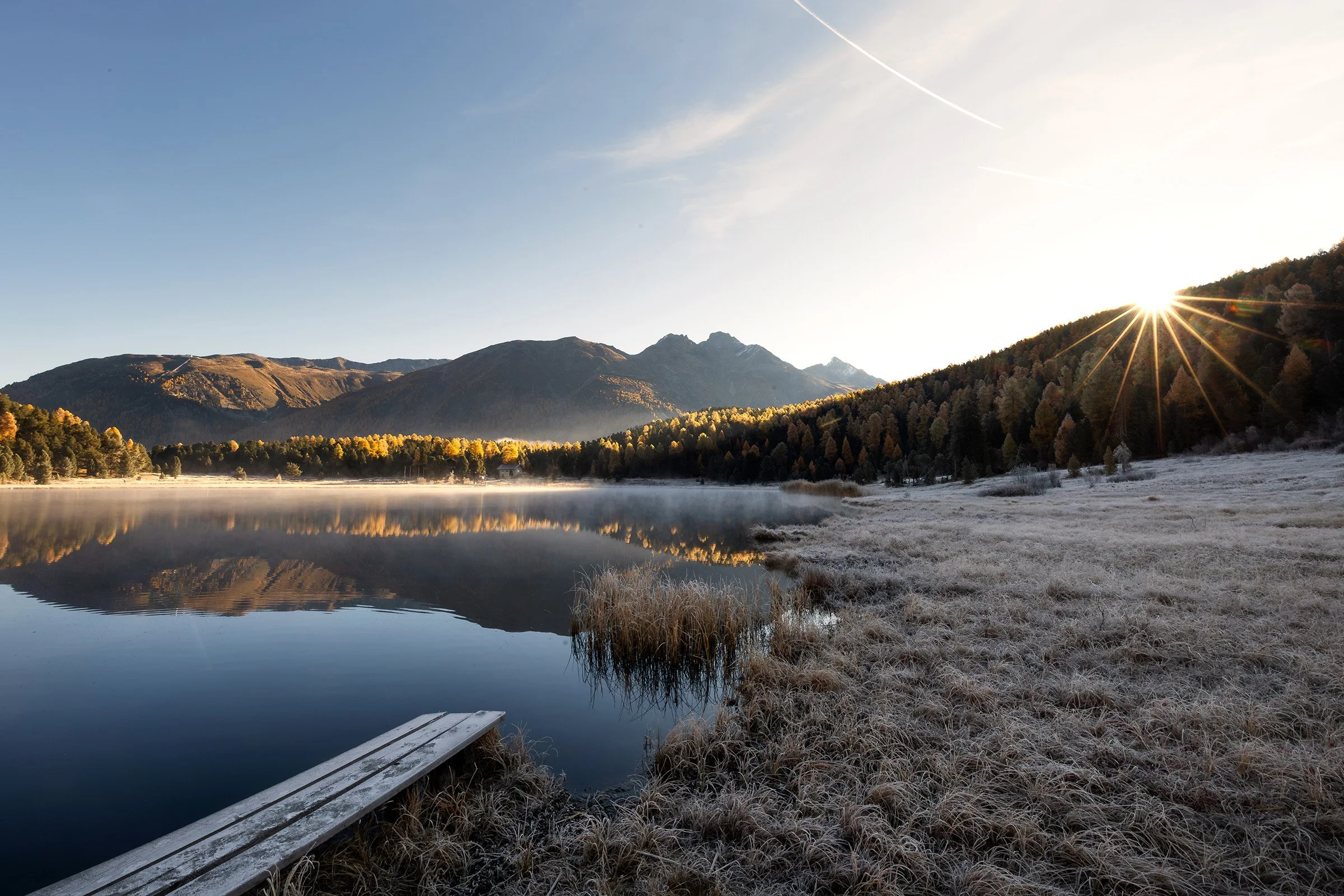 Lej da Staz bei St.Moritz bei Sonnenaufgang