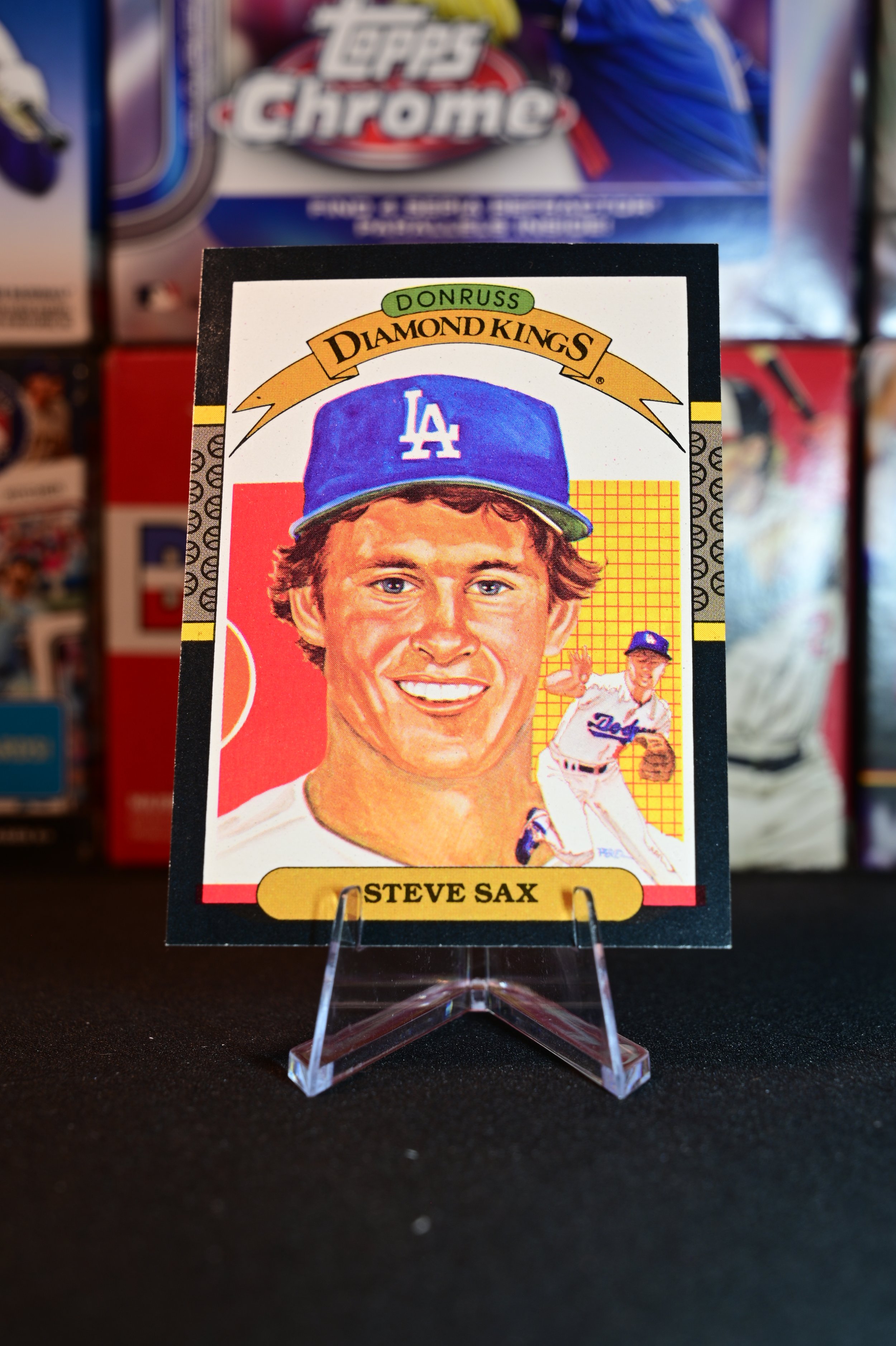 1987 Leaf - Steve Sax - Diamond Kings Insert - Los Angeles Dodgers
