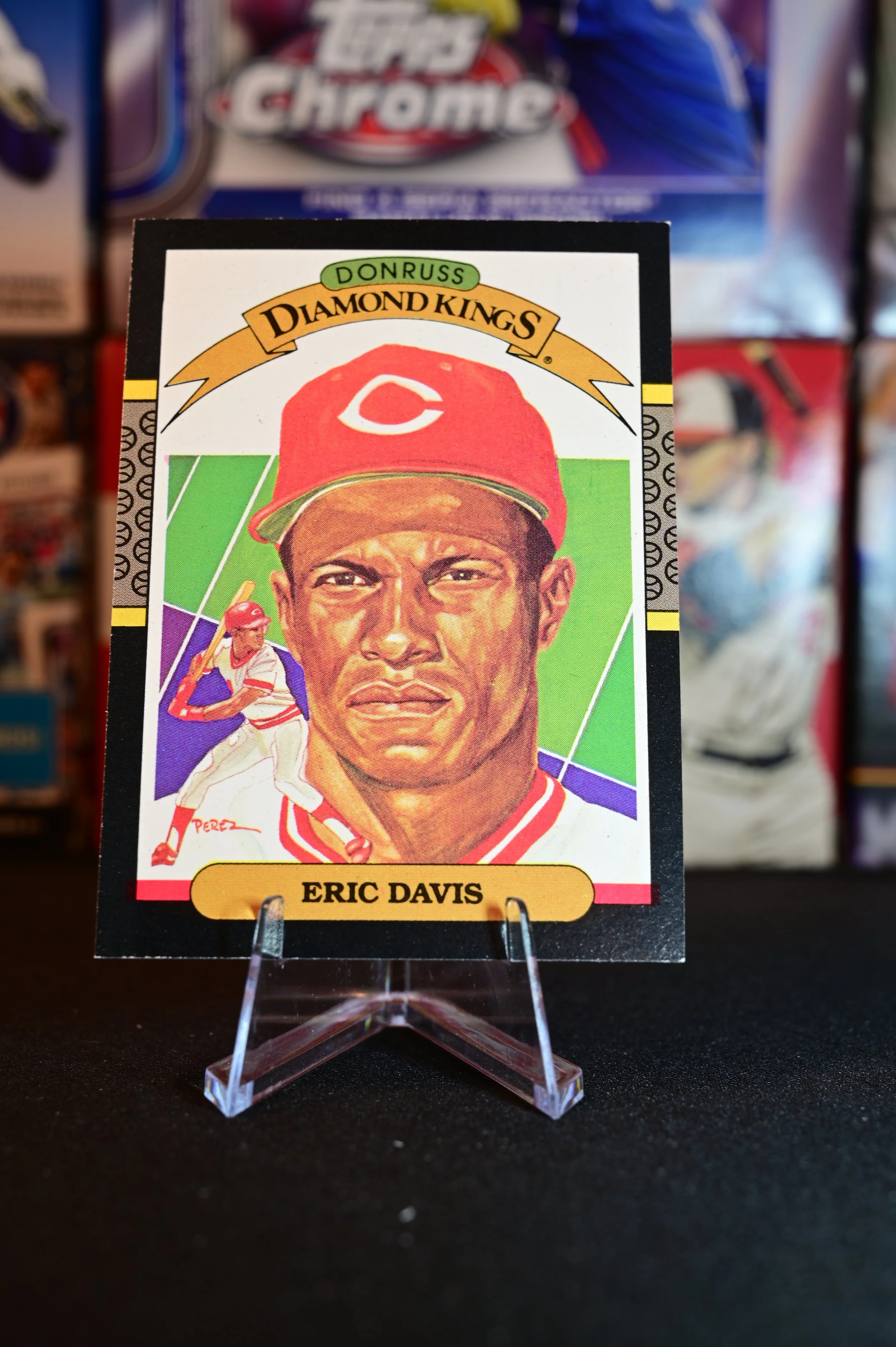 1987 Leaf - Eric Davis - Diamond Kings Insert - Cincinnati Reds