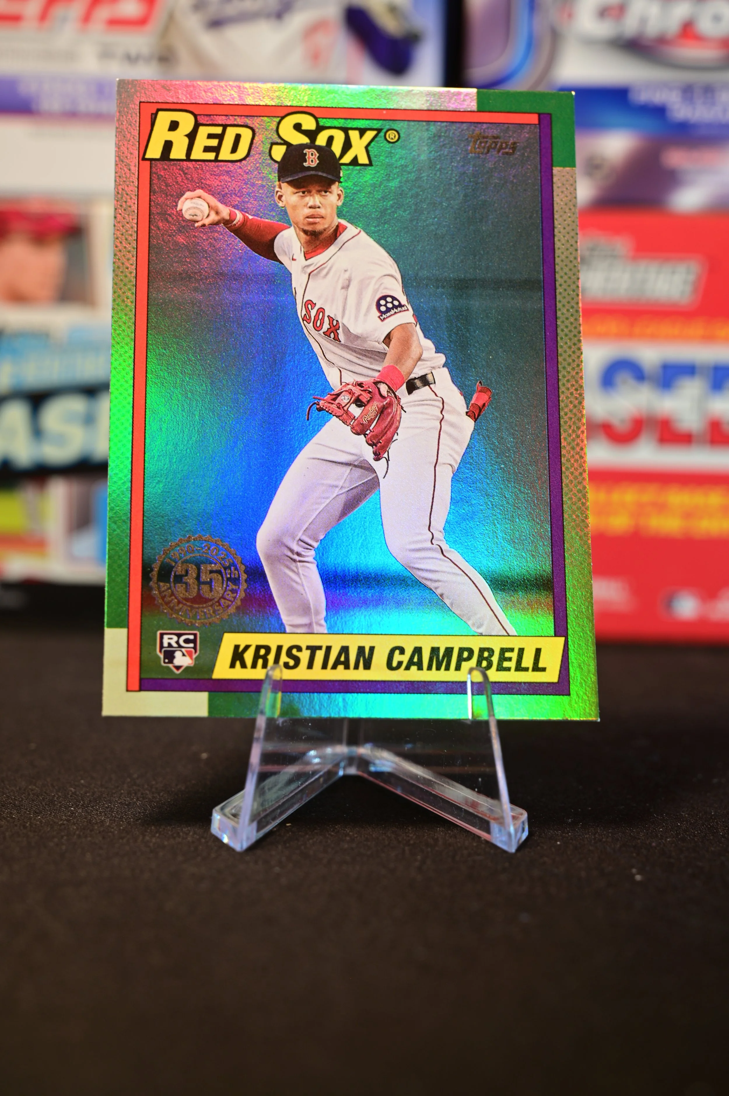 2025 Topps - Kristian Campbell - 1990 Design Rainbow Foil - Boston Red Sox - (RC)