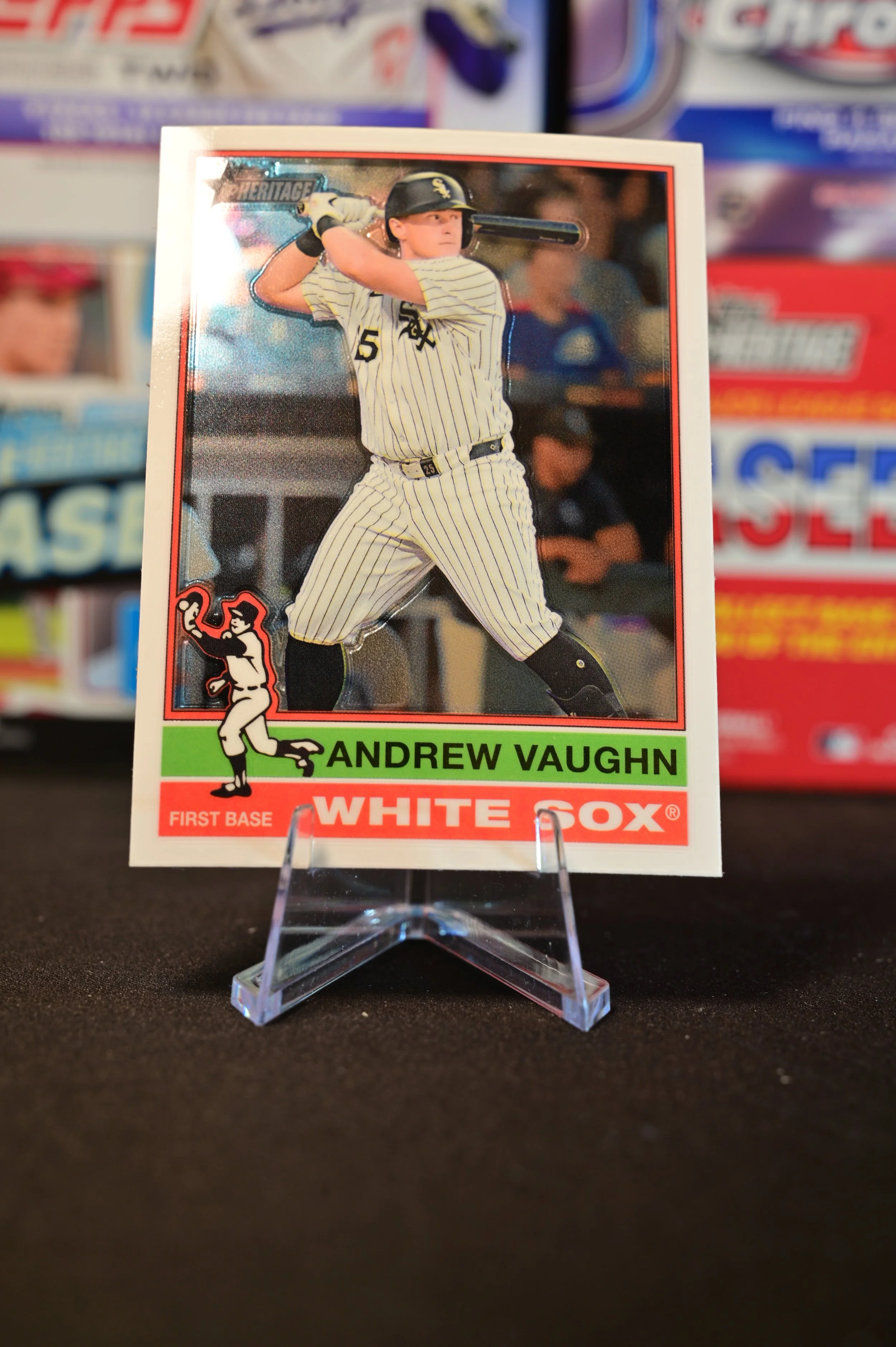 2025 Topps Heritage - Andrew Vaughn - Chrome Parallel High Number SP - Chicago White Sox