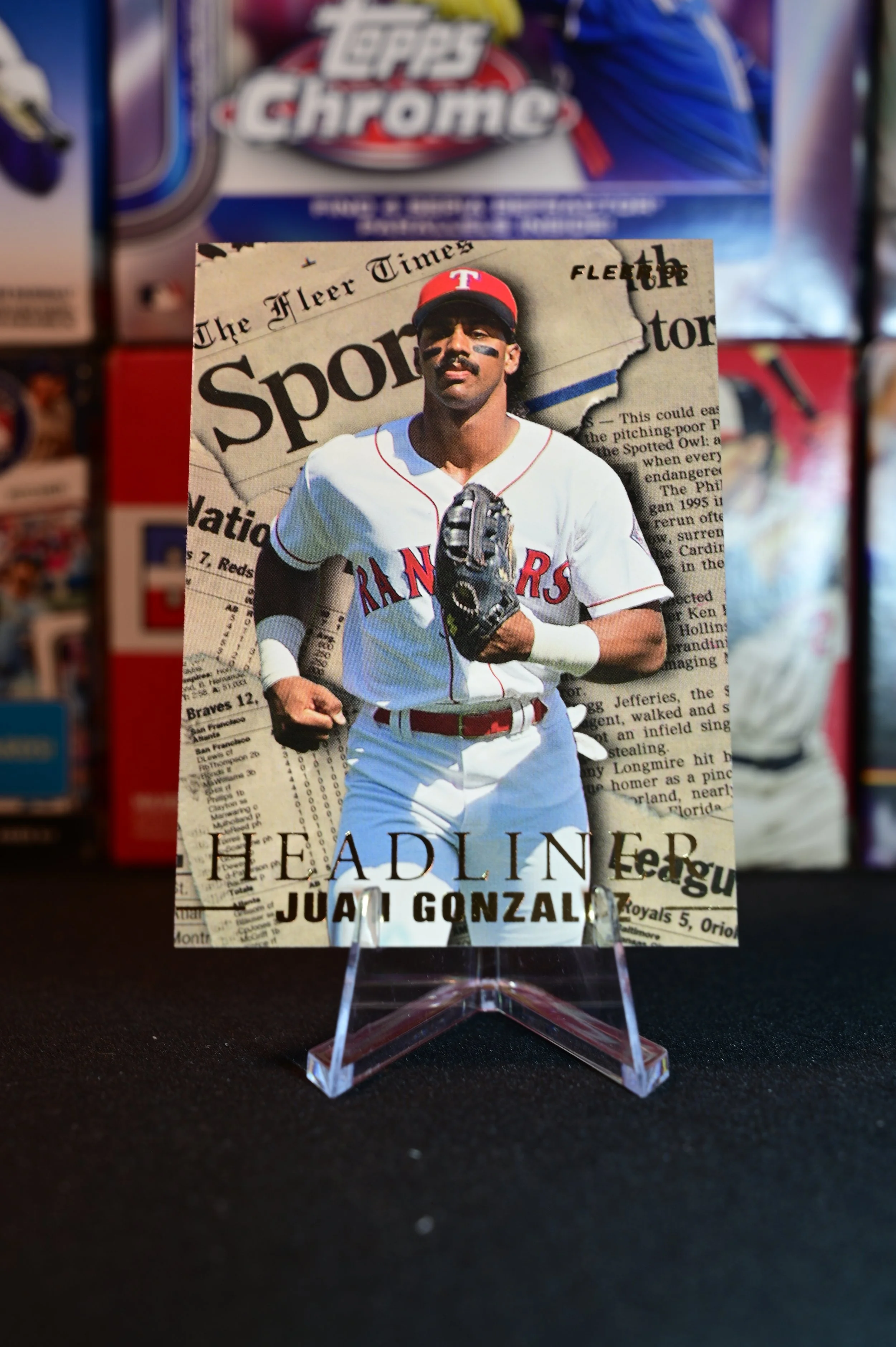 1995 Fleer - Juan Gonzalez - Headliner Insert - Texas Rangers