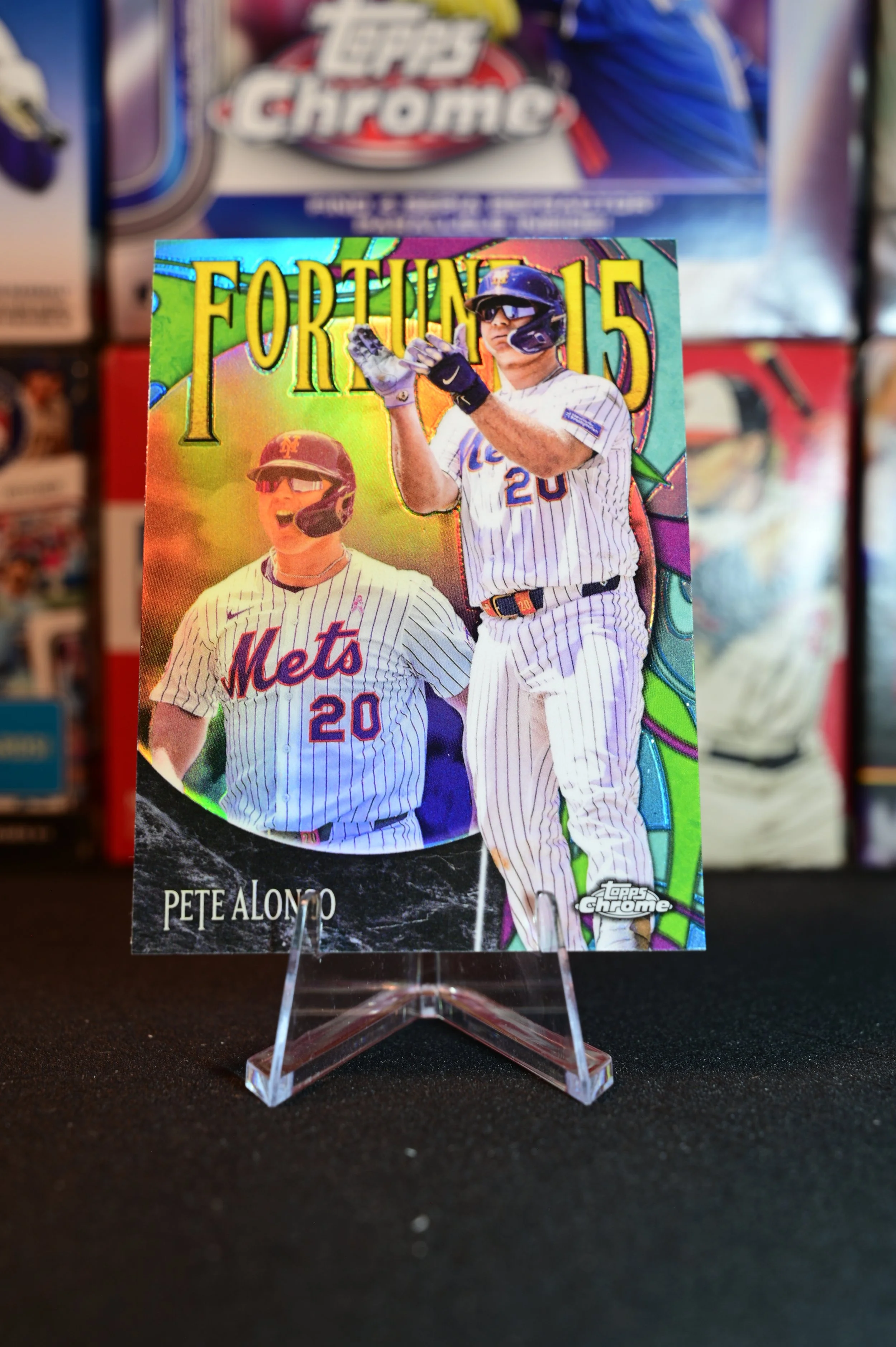 2025 Bowman Chrome - Pete Alonso - Fortune 15 Insert - New York Mets