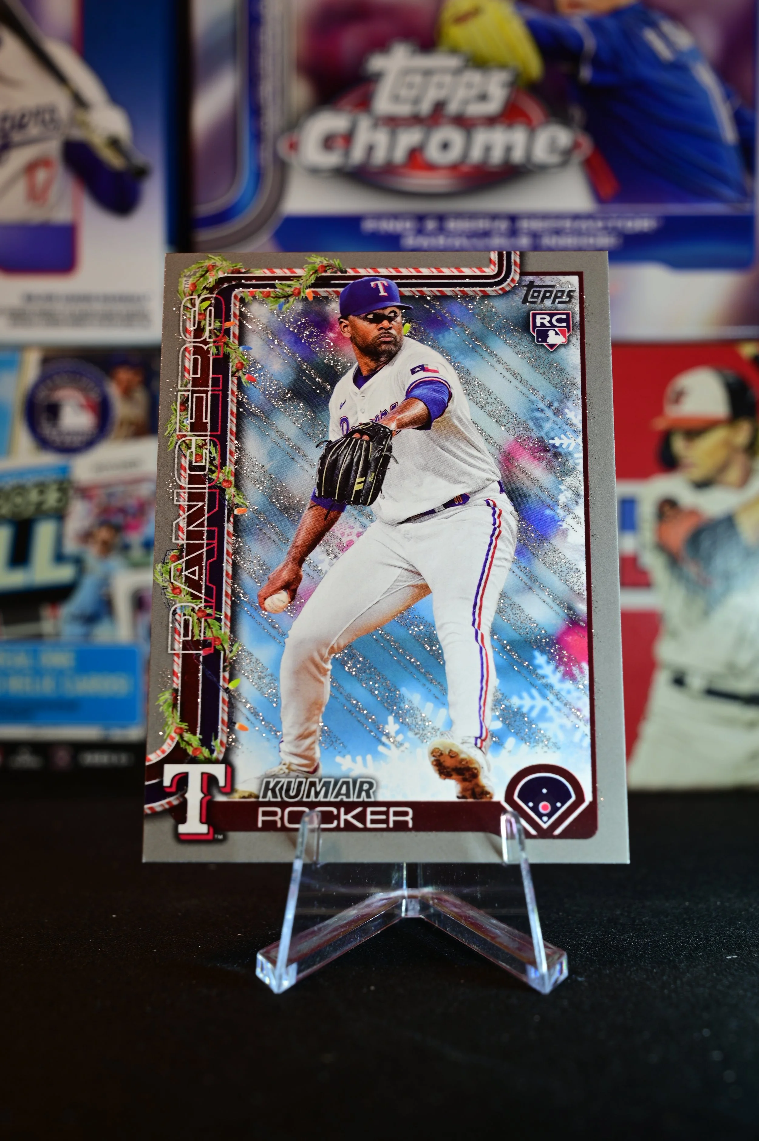 2025 Topps Holiday - Kumar Rocker - Grey Border prarllel - Texas Rangers - (RC)