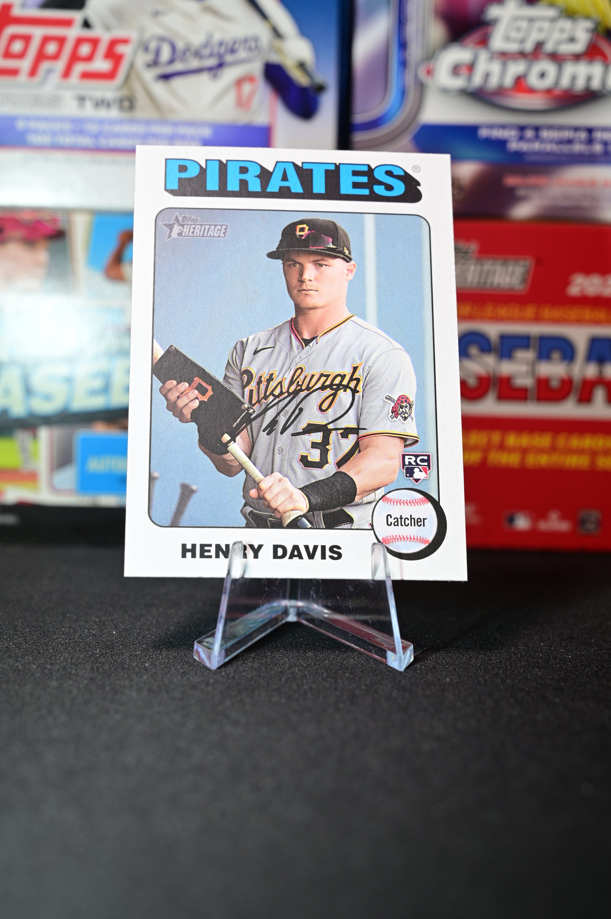2024 Topps Heritage - Henry Davis - White Border Parallel - Pittsburgh Pirates - (RC)