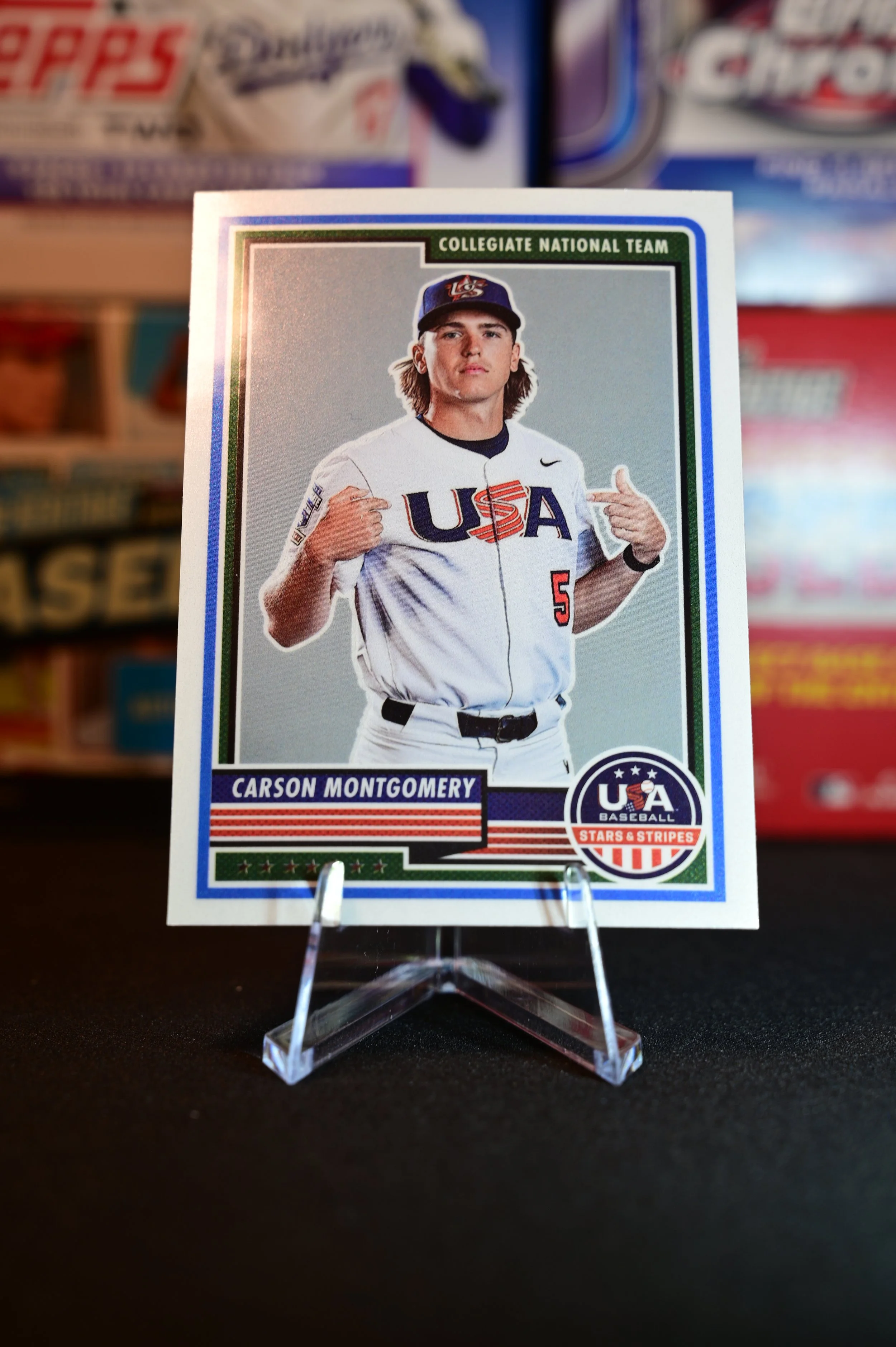 2023 Panini Stars & Stripes - Carson Montgomery - base - USA Collegiate National Team