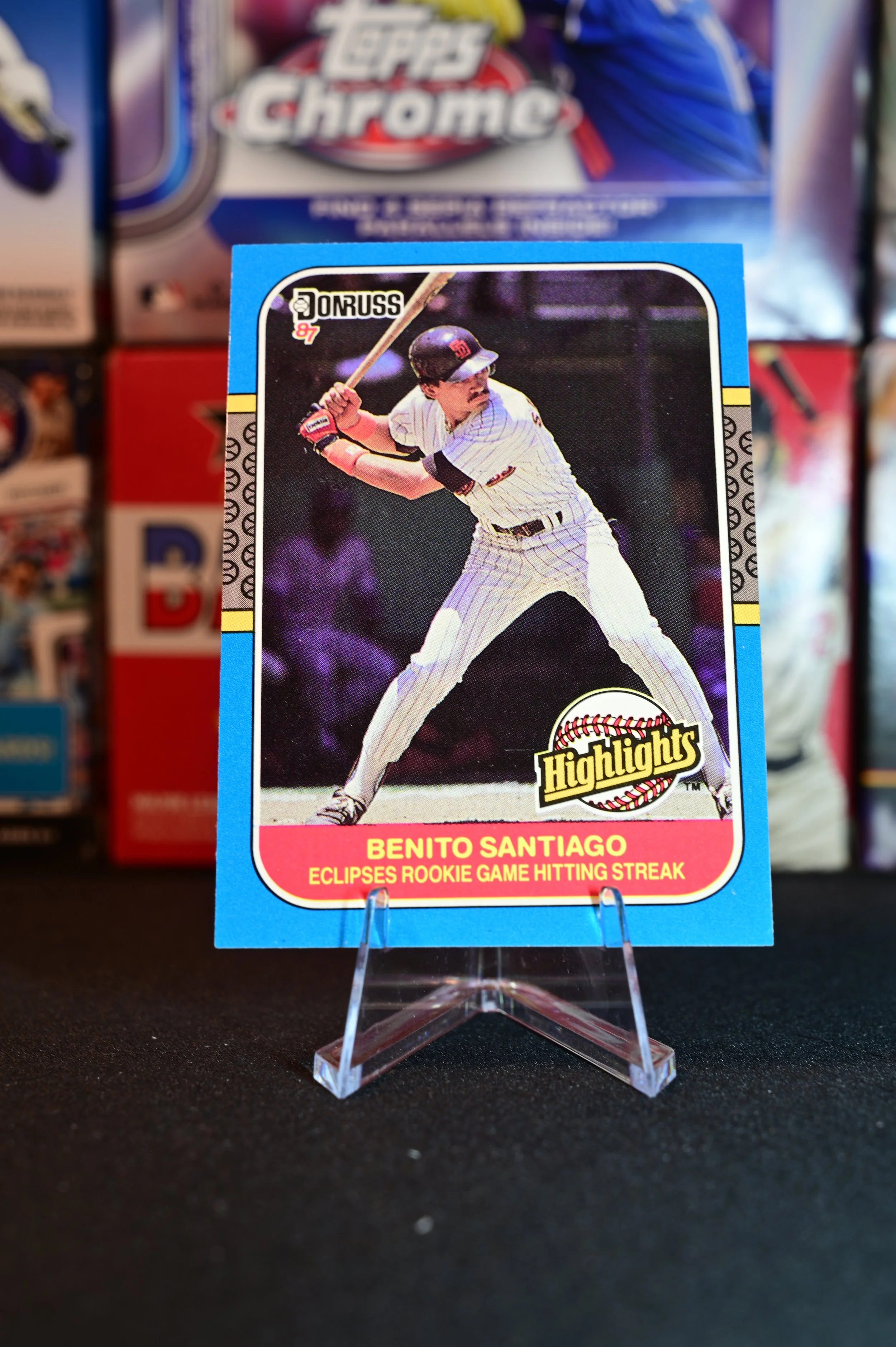 1987 Donruss Highlights - Benito Santiago - base - San Diego Padres - (RC)