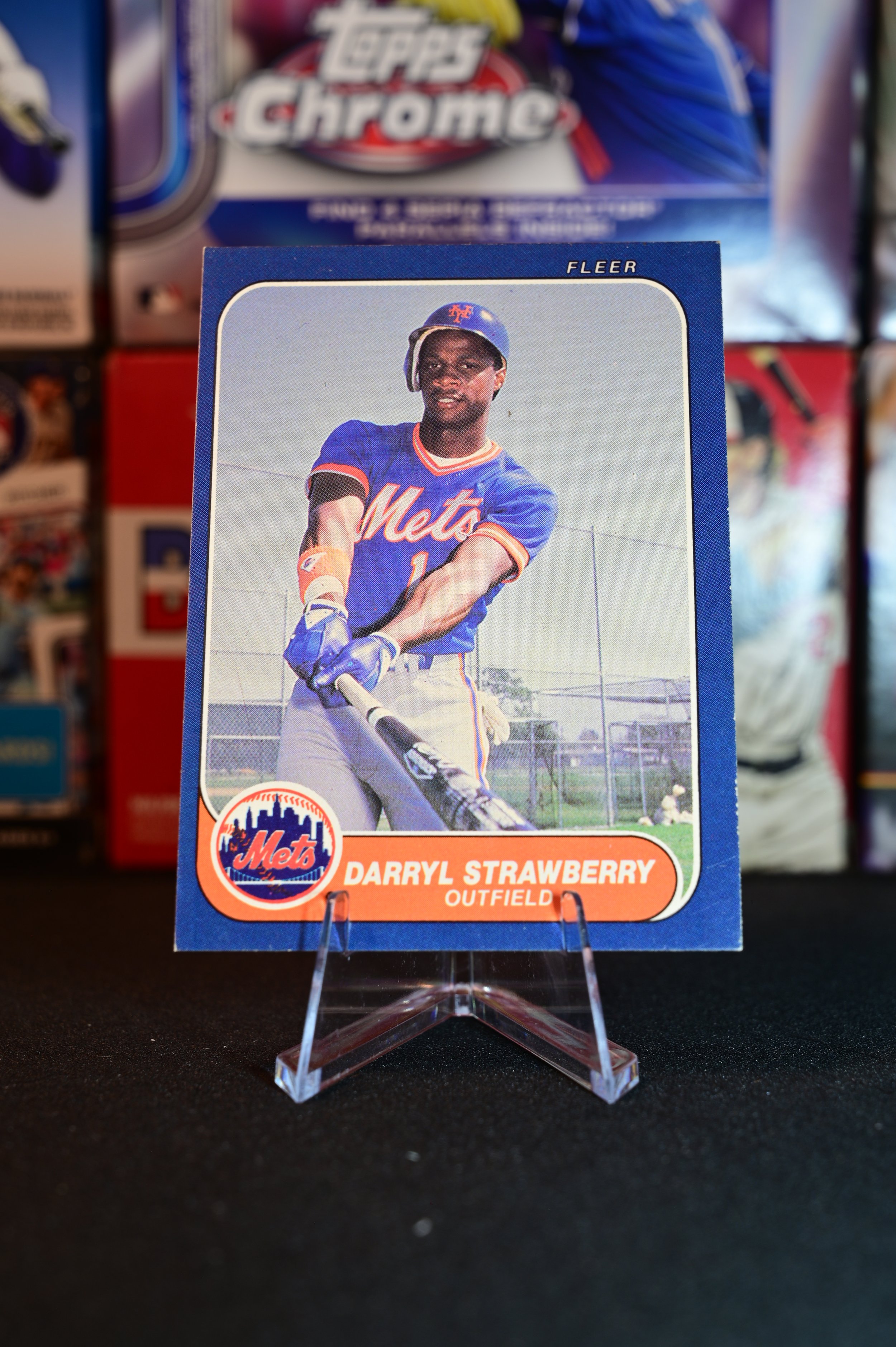 1986 Fleer - Darryl Strawberry - base - New York Mets