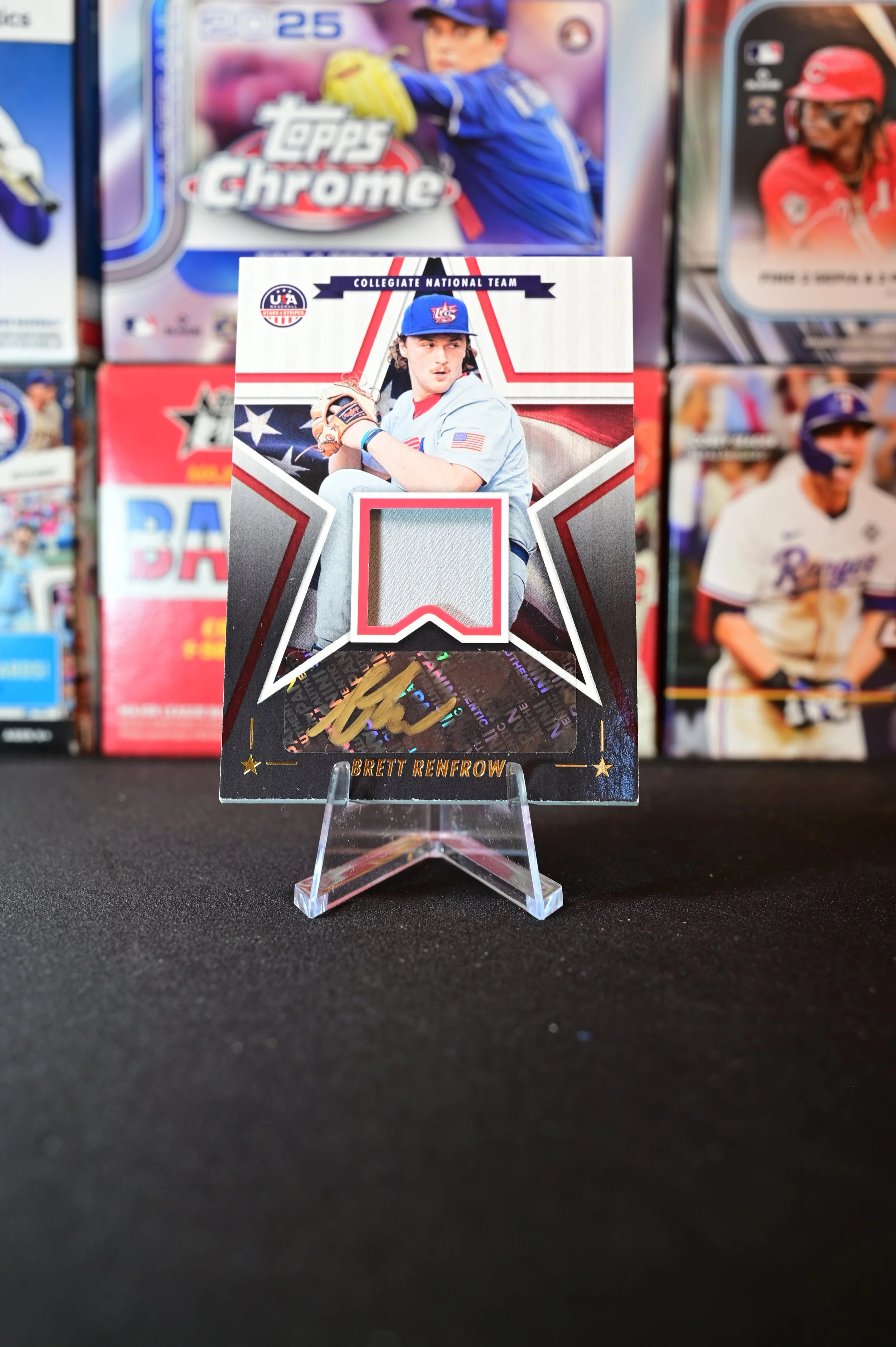 2025 Panini Stars & Stripes - Brett Renfrow - Black Gold Patch Auto