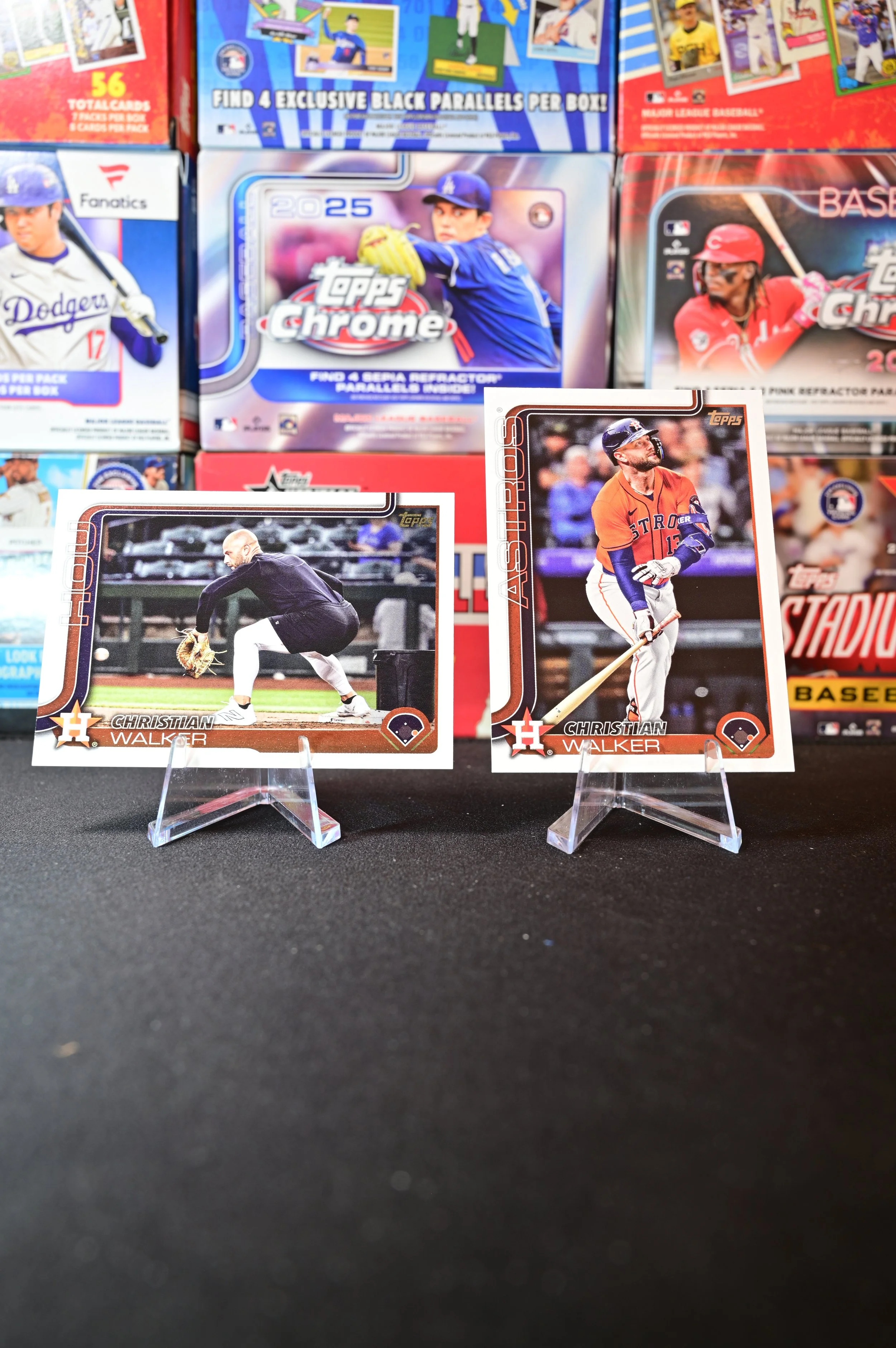 2025 Topps - Christian Walker - Base Card + Golden Mirror Image Variation- Houston Astros