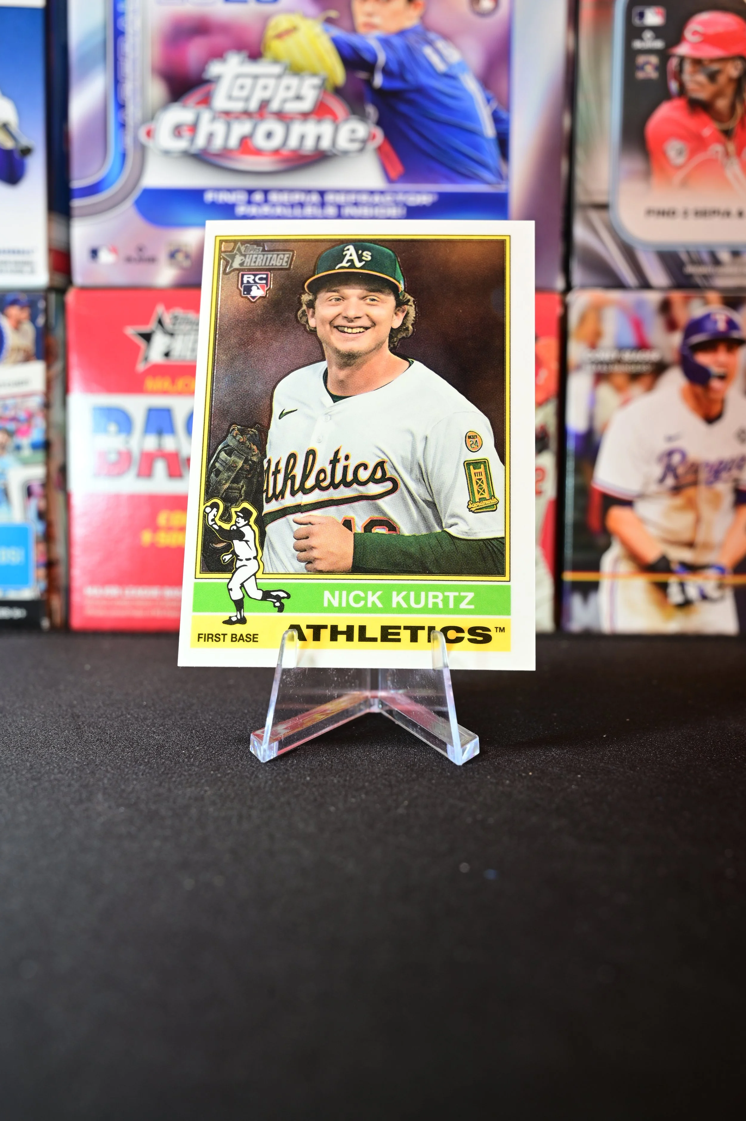 2025 Topps Heritage - Nick Kurtz - Chrome Parallel SP - Oakland Athletics - RC