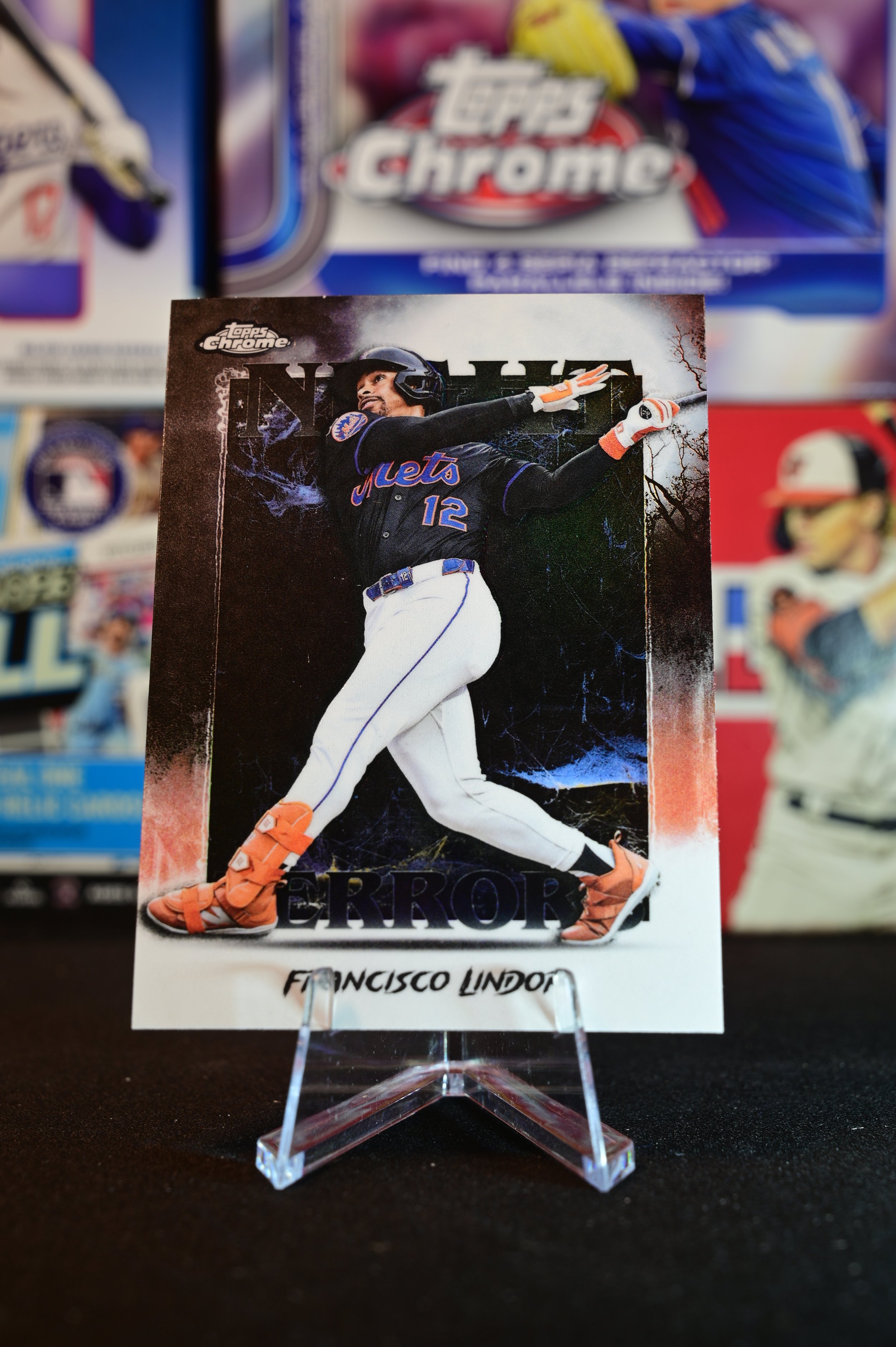2025 Topps Chrome - Francisco Lindor - Night Terrors Insert - New Tork Mets