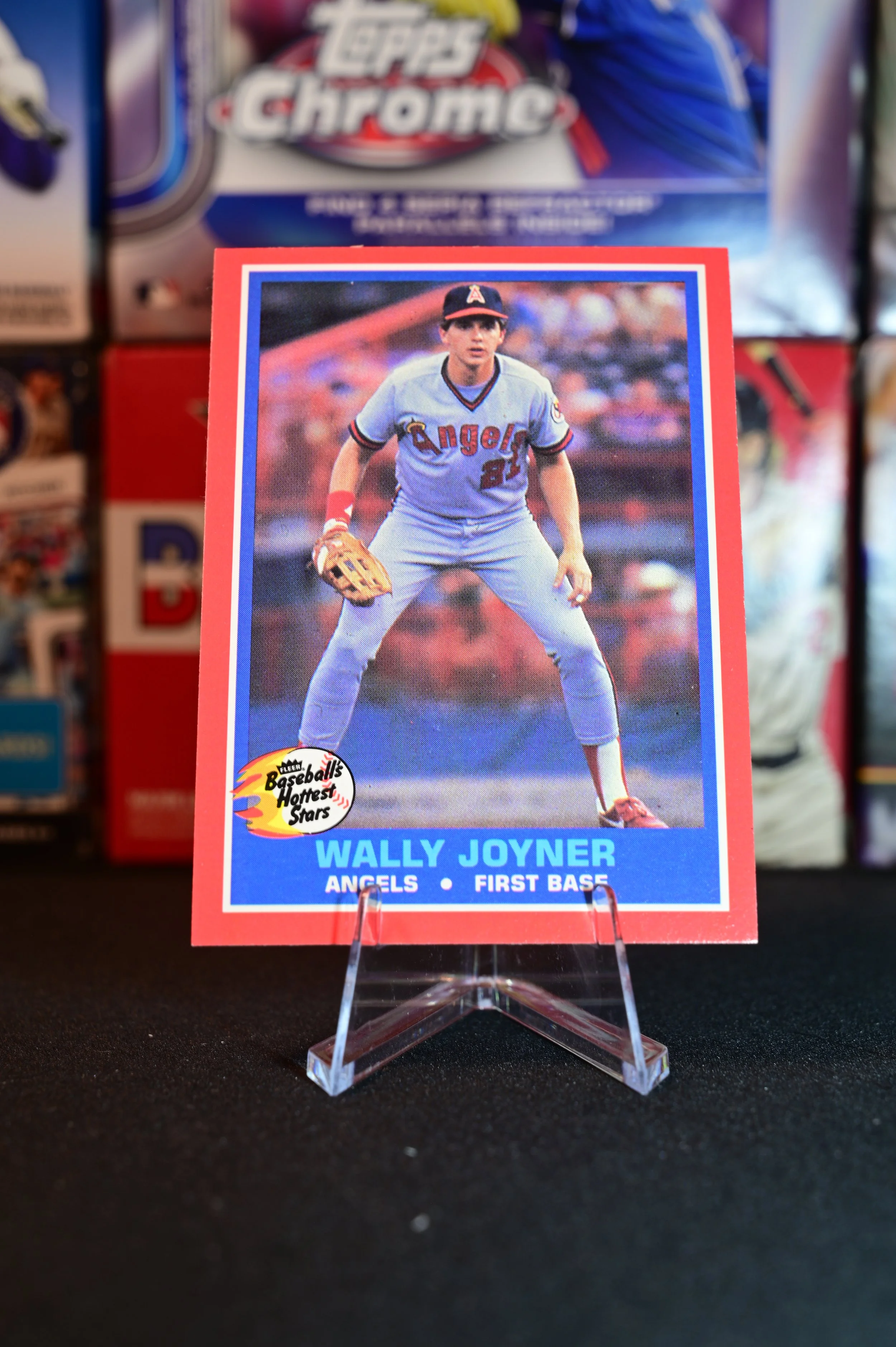 1987 Fleer Baseball's Hottest Stars - Wally Joyner - base - Los Angeles Angels - (RC)