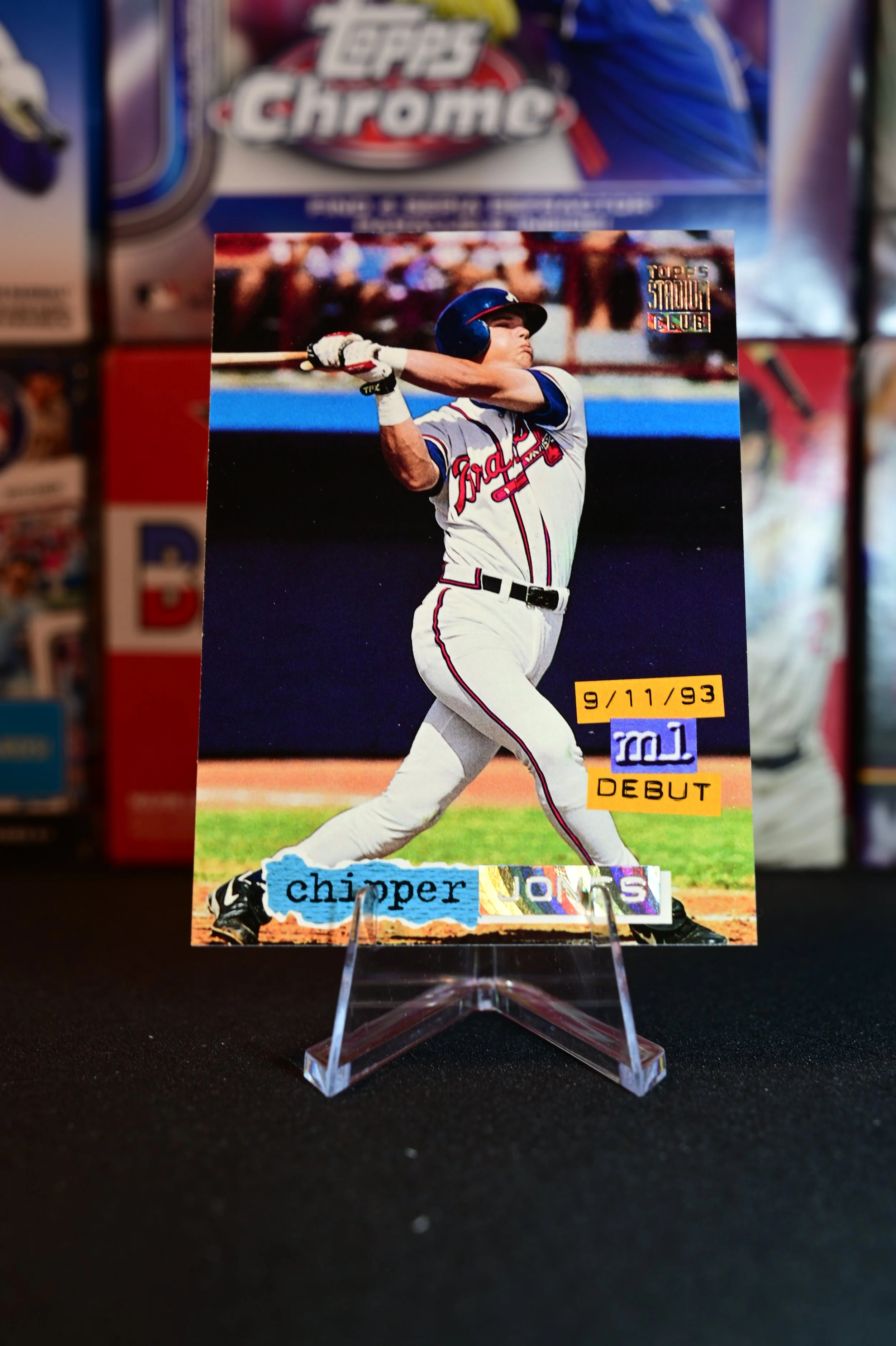 1994 Stadium Club - Chipper Jones - ML Debut - Golden Rainbow Parallel - Atlanta Braves