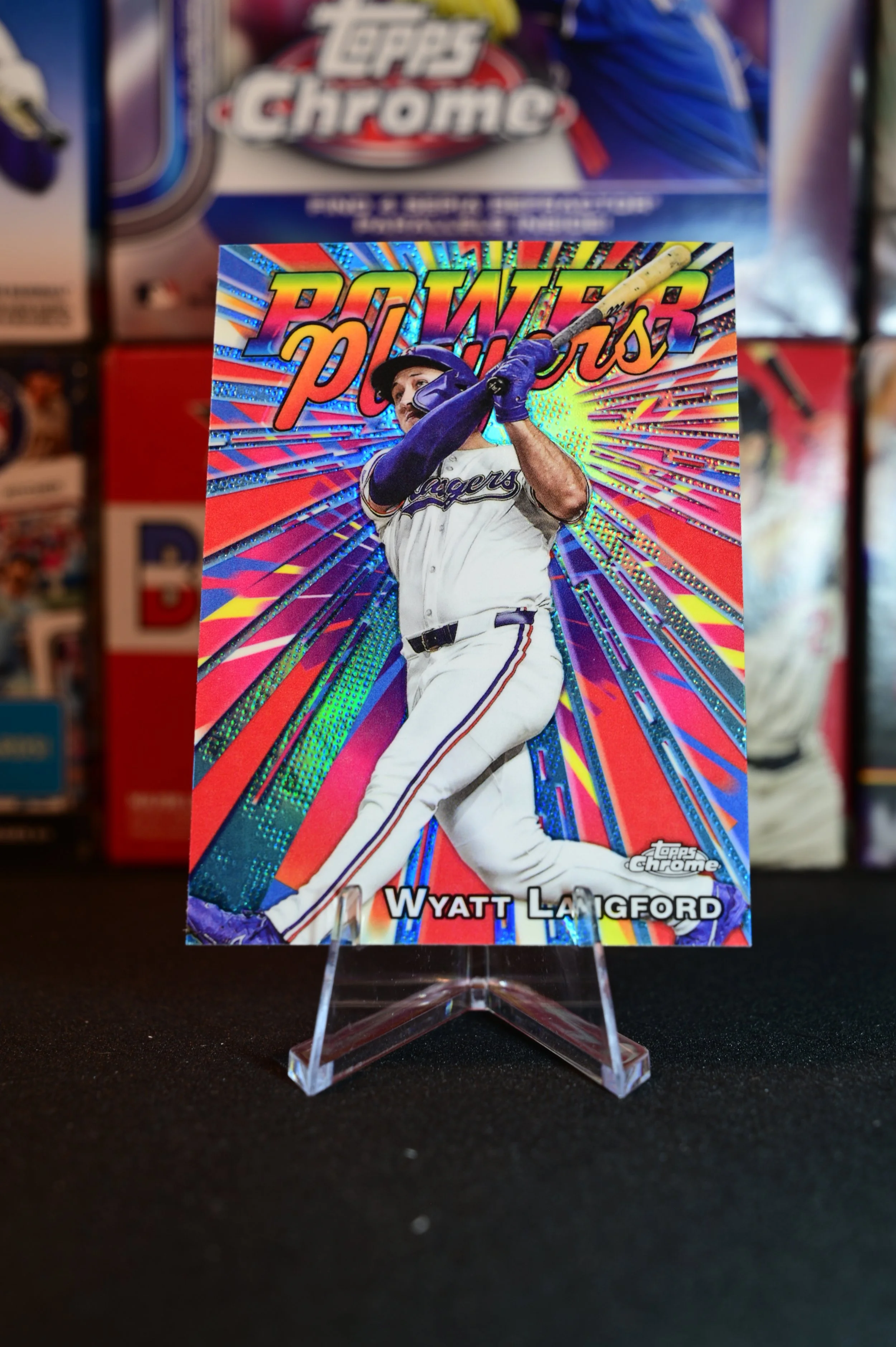 2025 Topps Chrome - Wyatt Langford - Power Players Insert - Texas Rangers