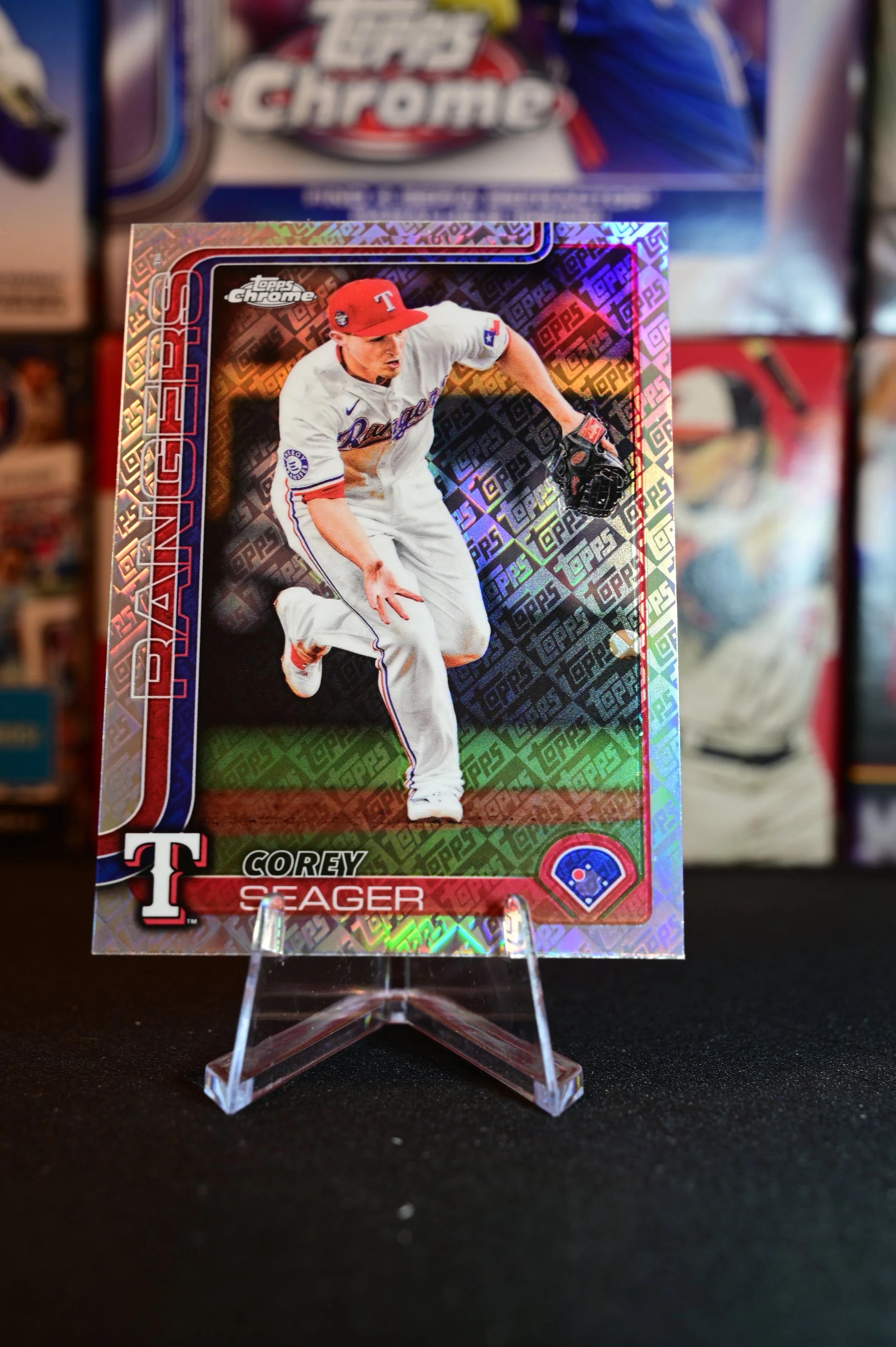 2025 Topps Chrome - Corey Seager - Logofractor Parallel - Texas Rangers