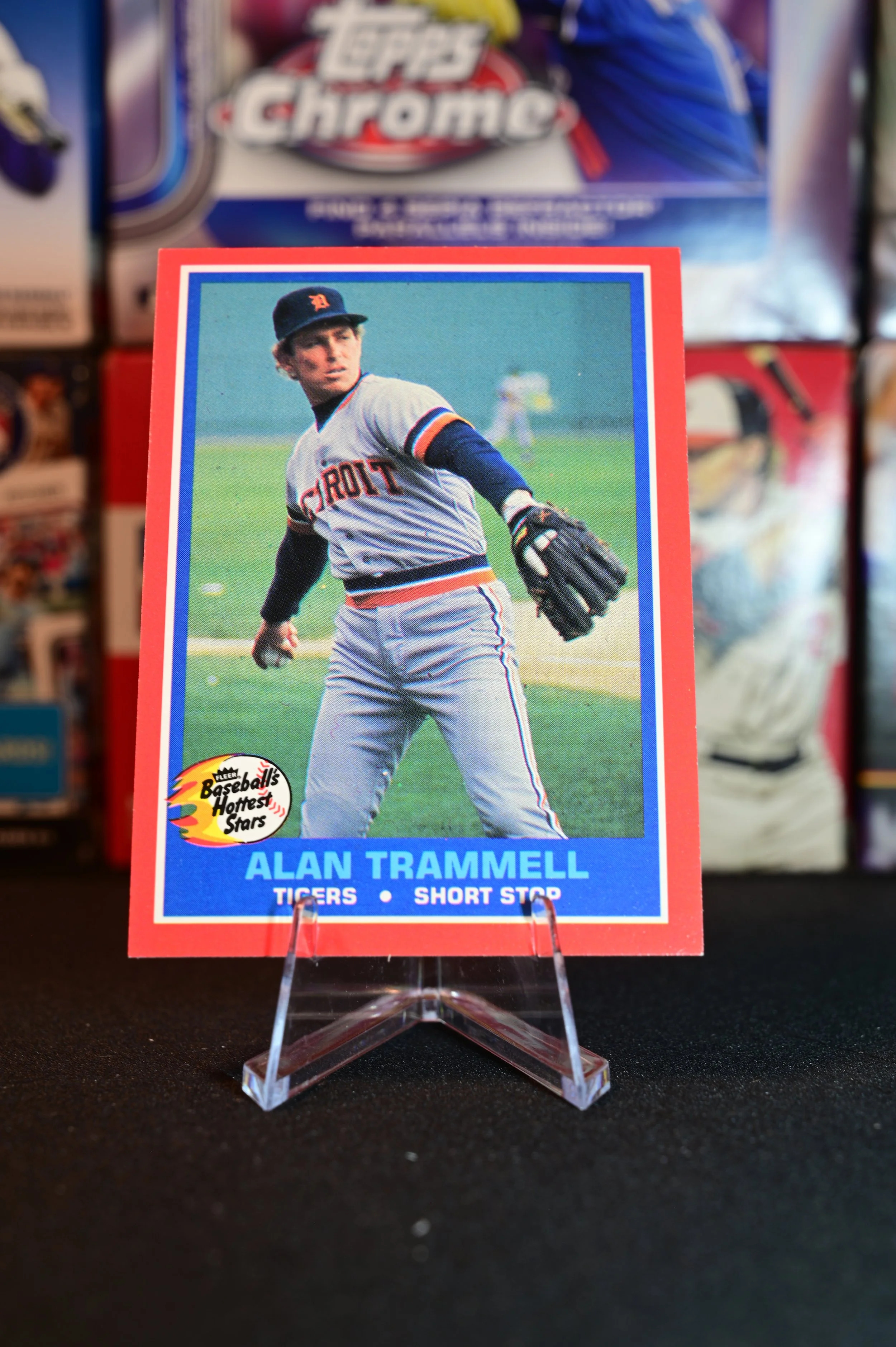 1987 Fleer Baseball's Hottest Stars - Alan Trammell - base - Detroit Tigers