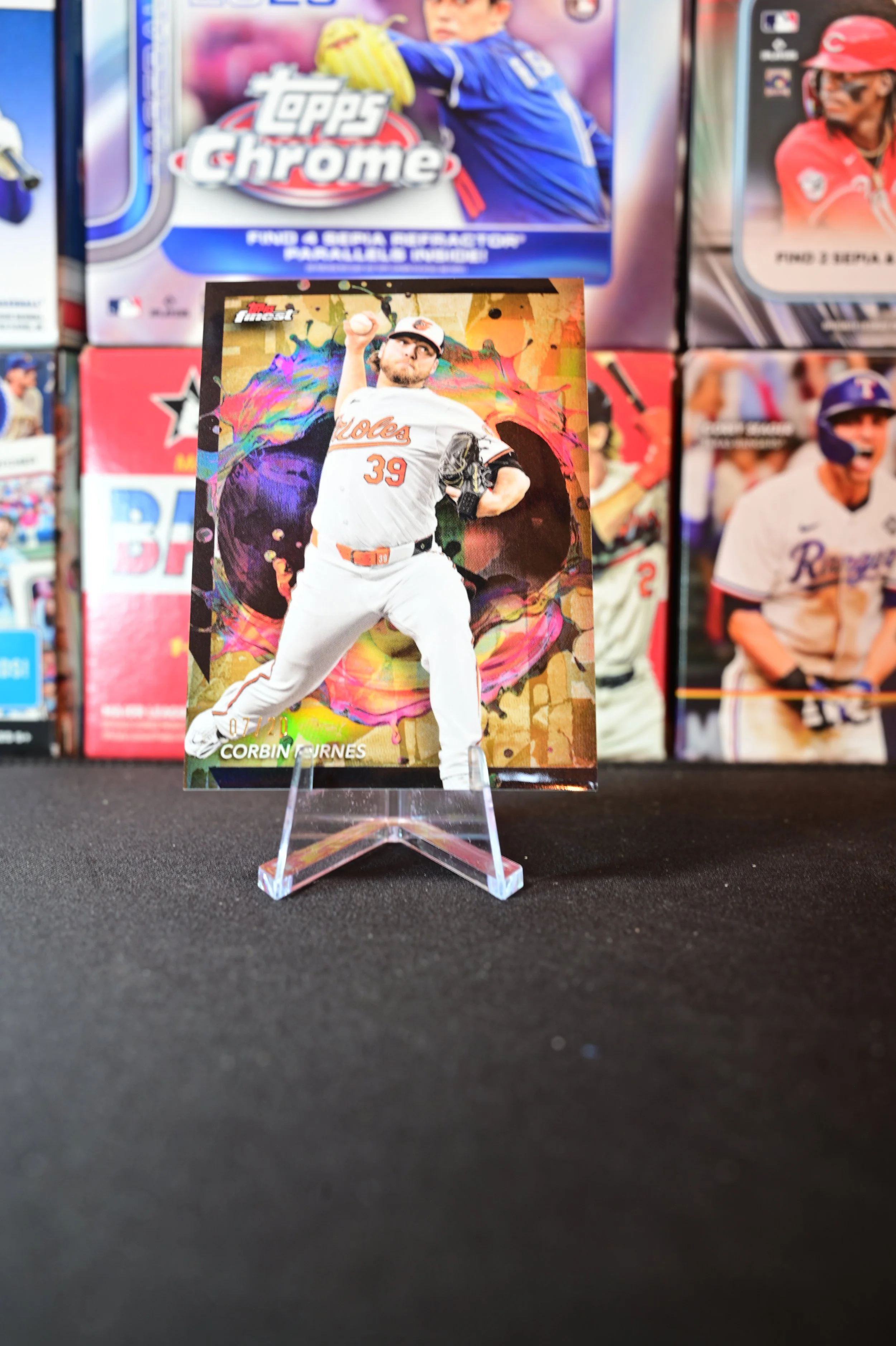 2024 Topps Finest - Corbin Burnes - Rare Parallel Yellow refractor /20 - Baltimore Orioles