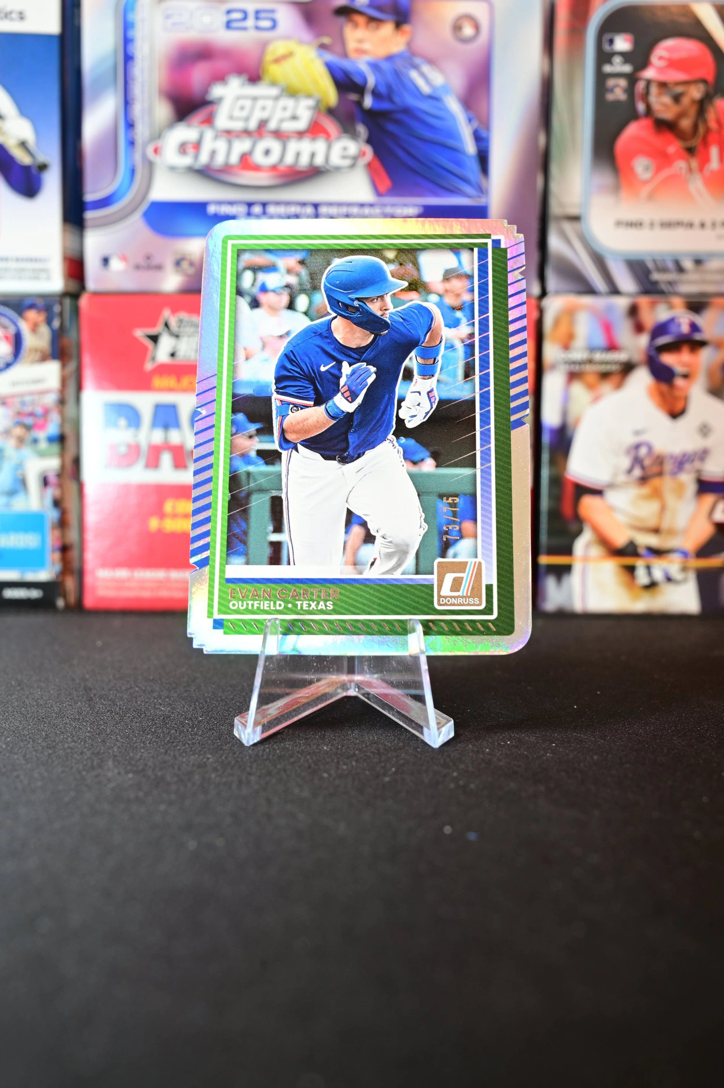 2025 Donruss - Evan Carter - Silver Die-Cut /75 - Texas Rangers