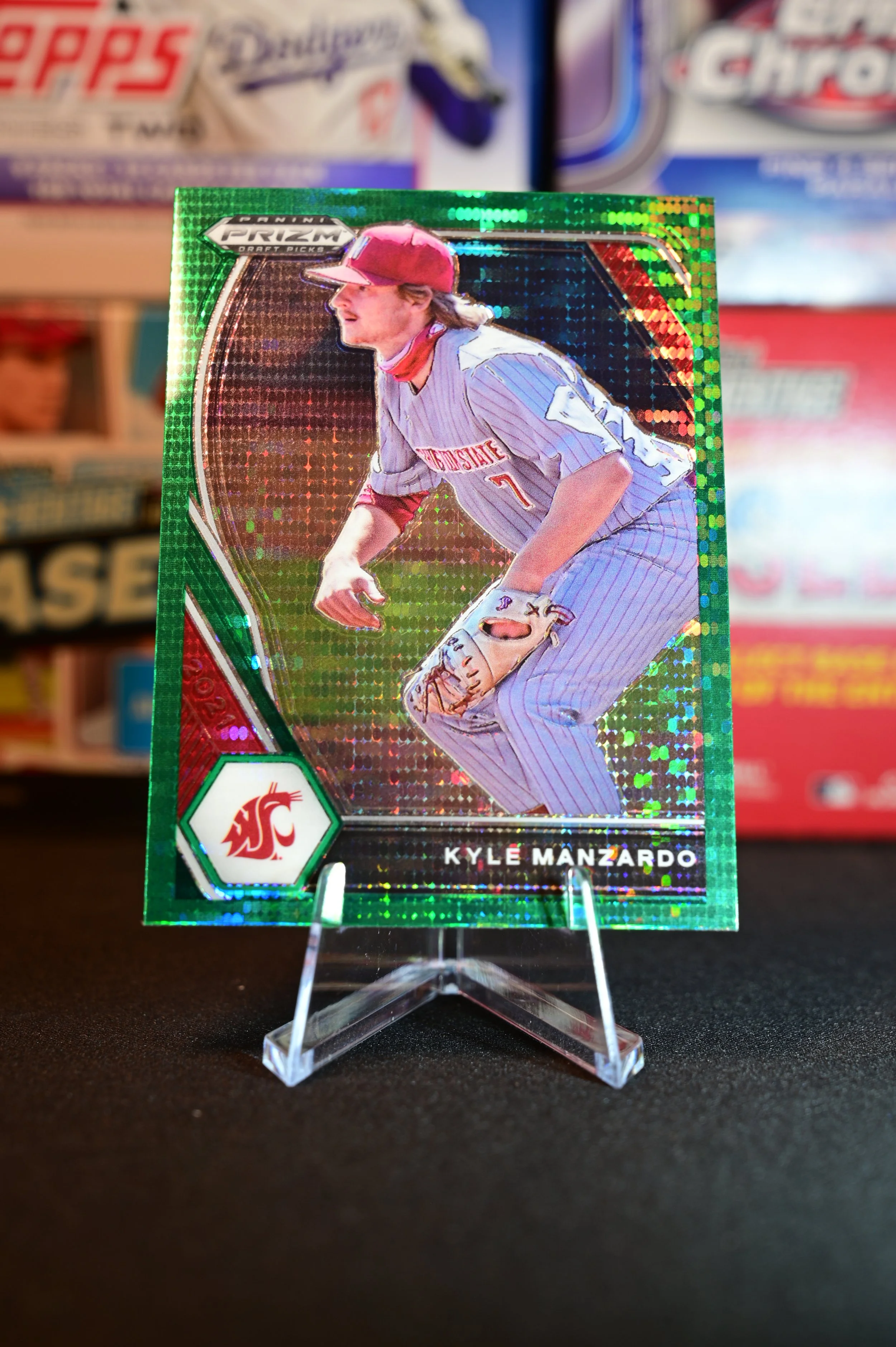 2021 Panini Prizm Draft Picks - Kyle Manzardo - Green Parallel - Cleveland Guardians