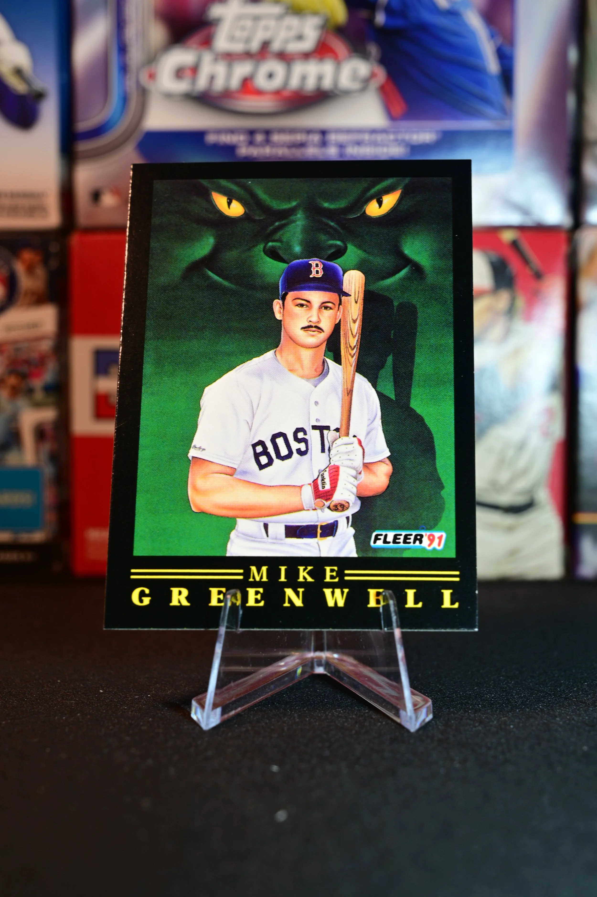 1991 Fleer - Mike Greenwell - Pro Visions (Black Border) Insert - Boston Red Sox