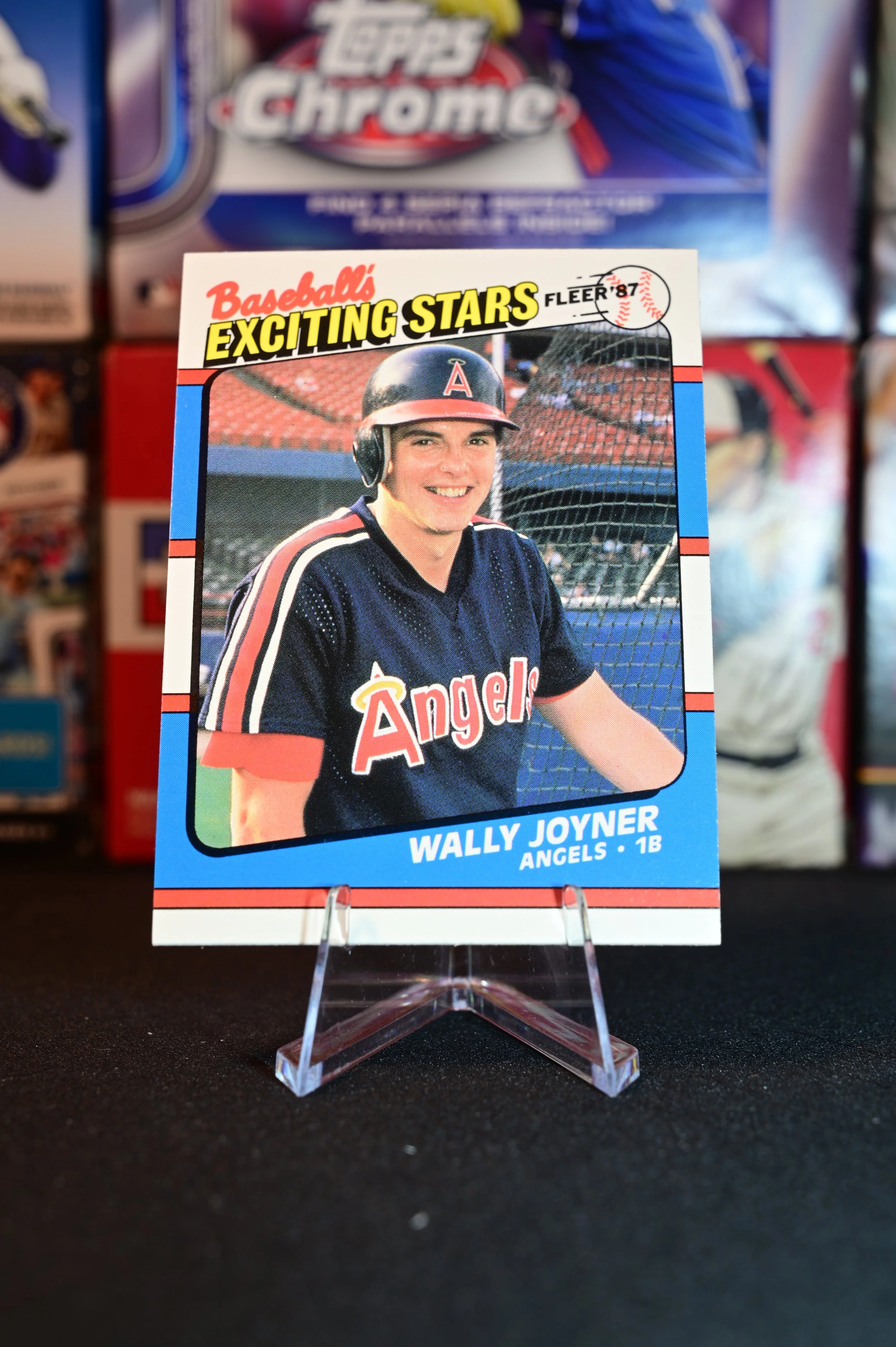 1987 Fleer Baseball's Exciting Stars - Wally Joyner - base - Los Angeles Angels - (RC)