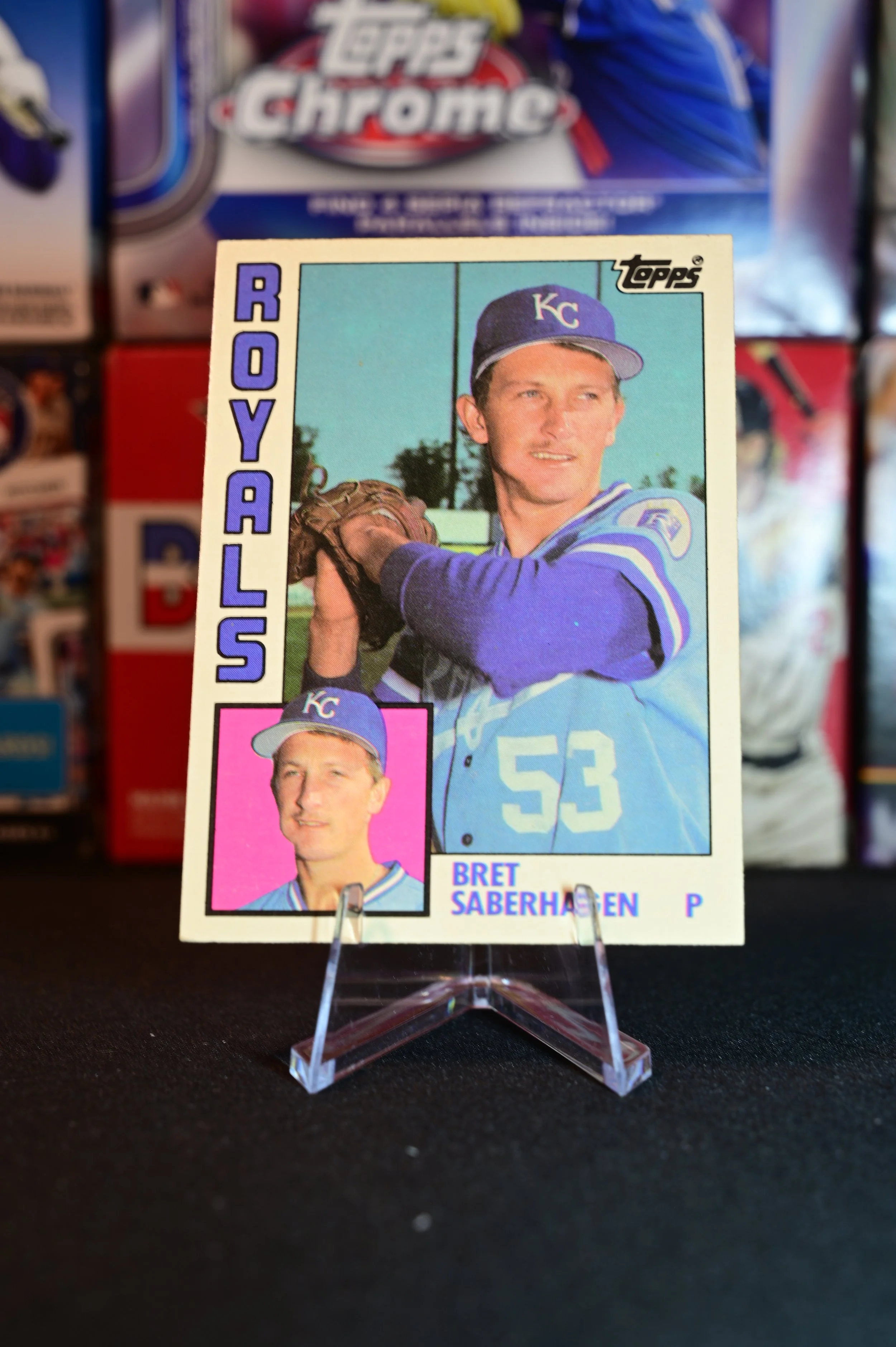1984 Topps Traded - Bret Saberhangen - base - Kansas City Royals - (RC)