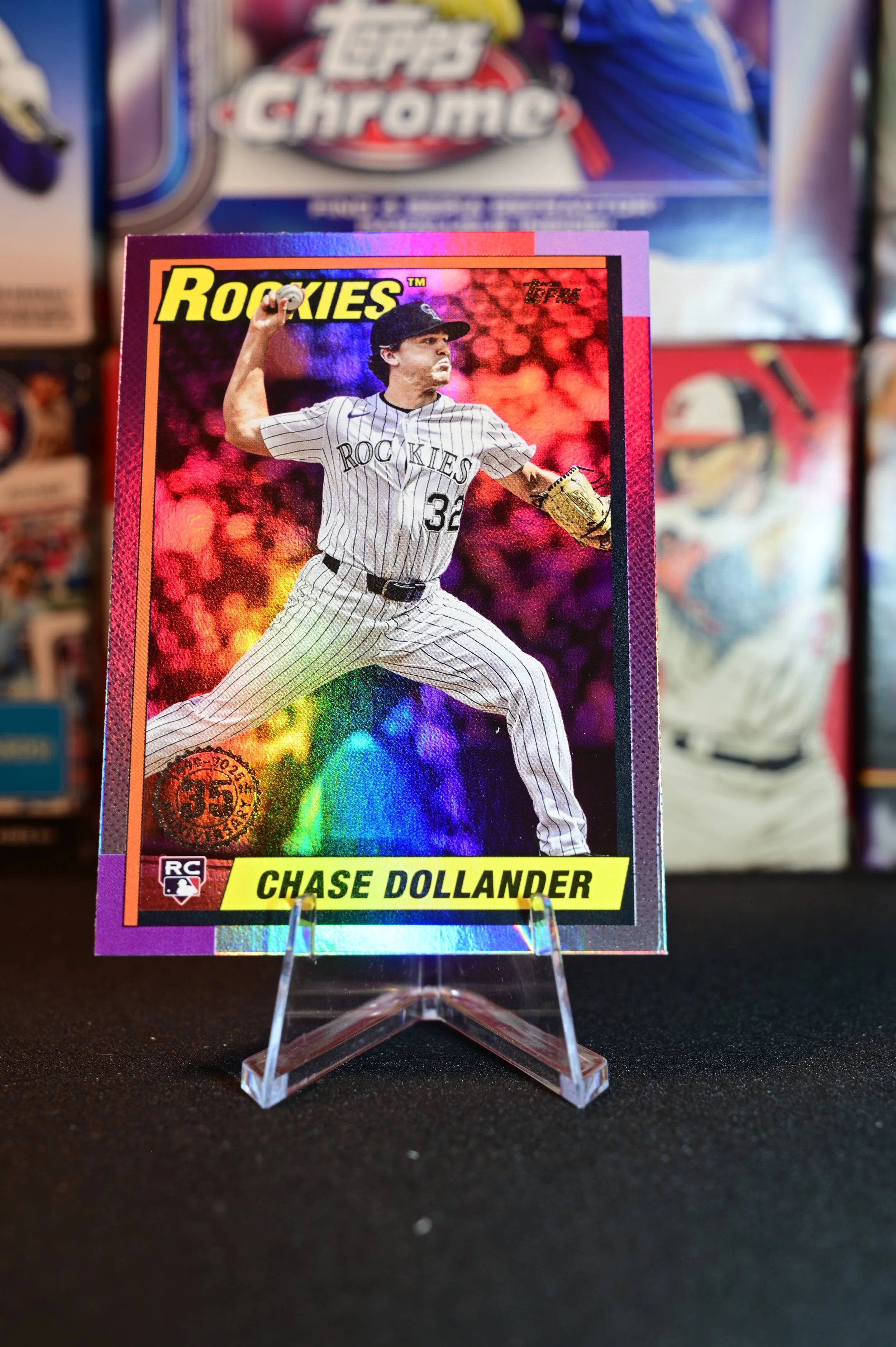 2025 Topps  - Chase Dollander - 1990 Design Foil Insert - Colorado Rockies
