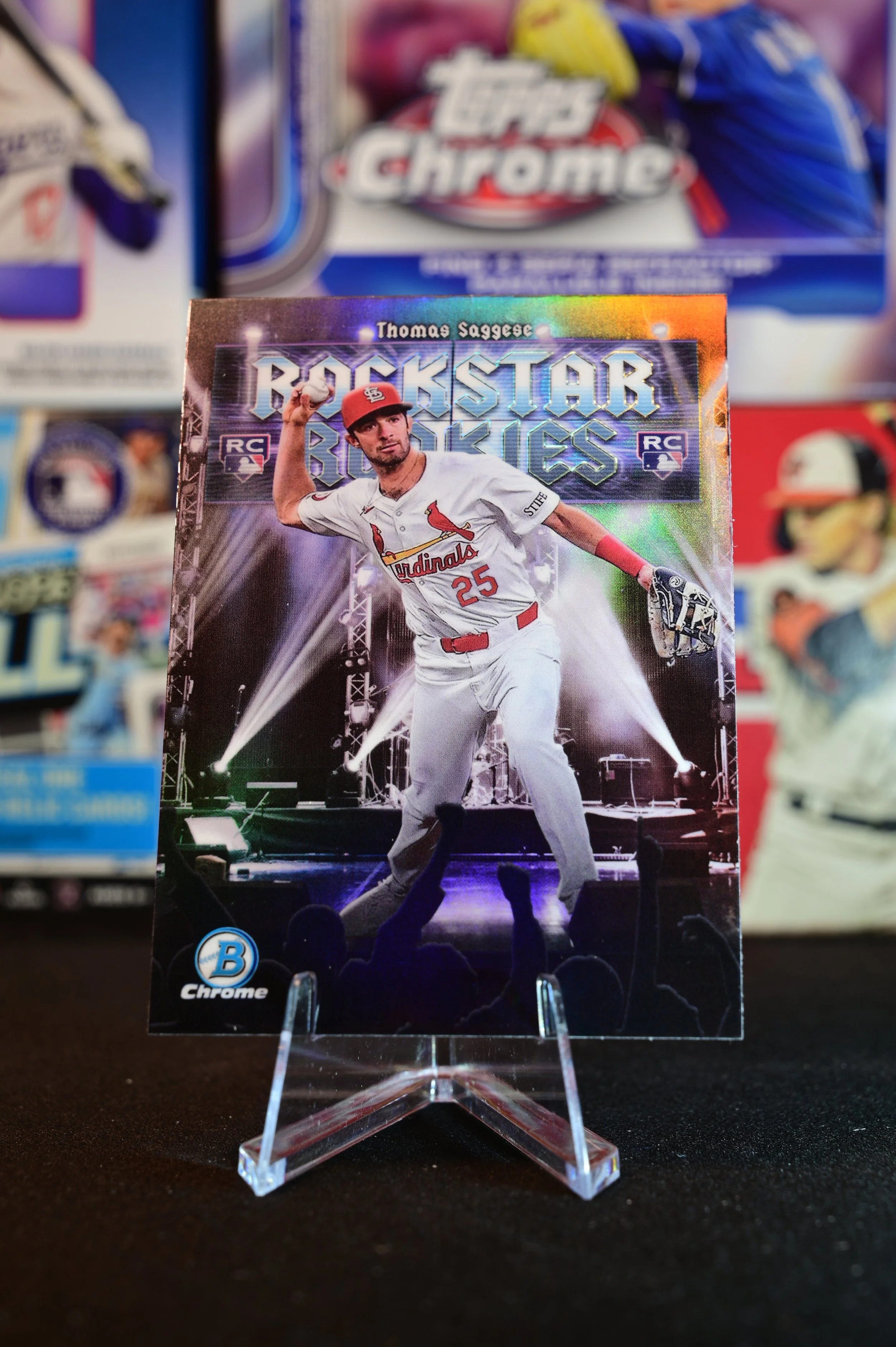2025 Bowman Chrome - Thomas Saggese - Rockstar Rookies Insert - St. Louis Cardinals - (RC)