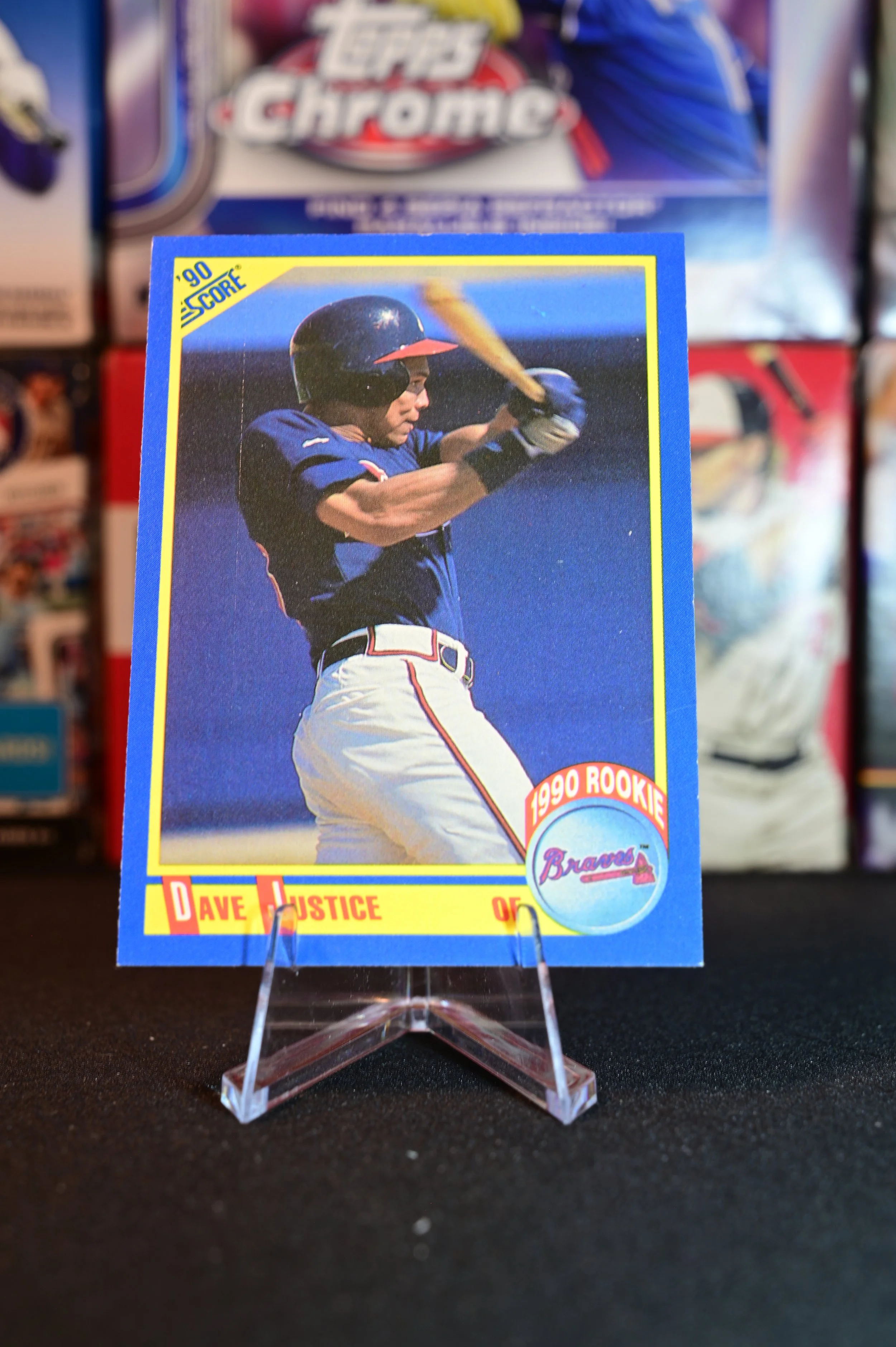 1990 Score - David Justice - base - Atlanta Braves - (RC)