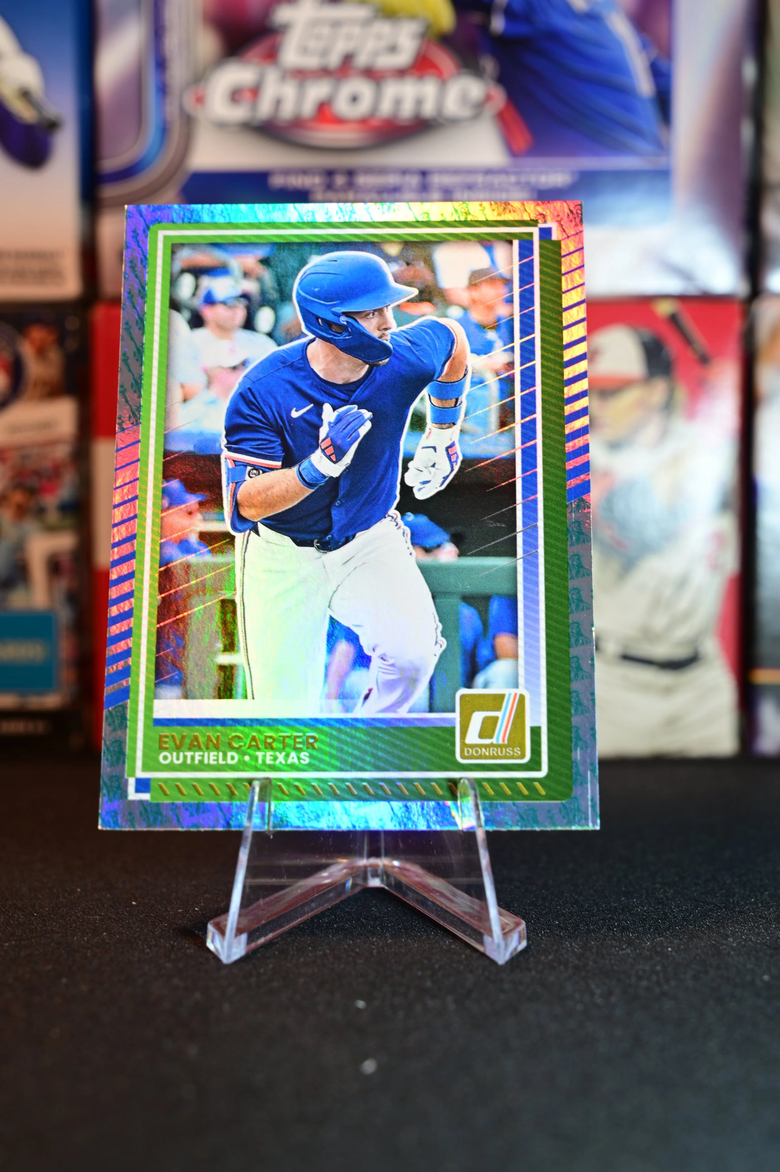 2025 Donruss - Evan Carter - Statue of Liberty Border Parallel - Texas Rangers