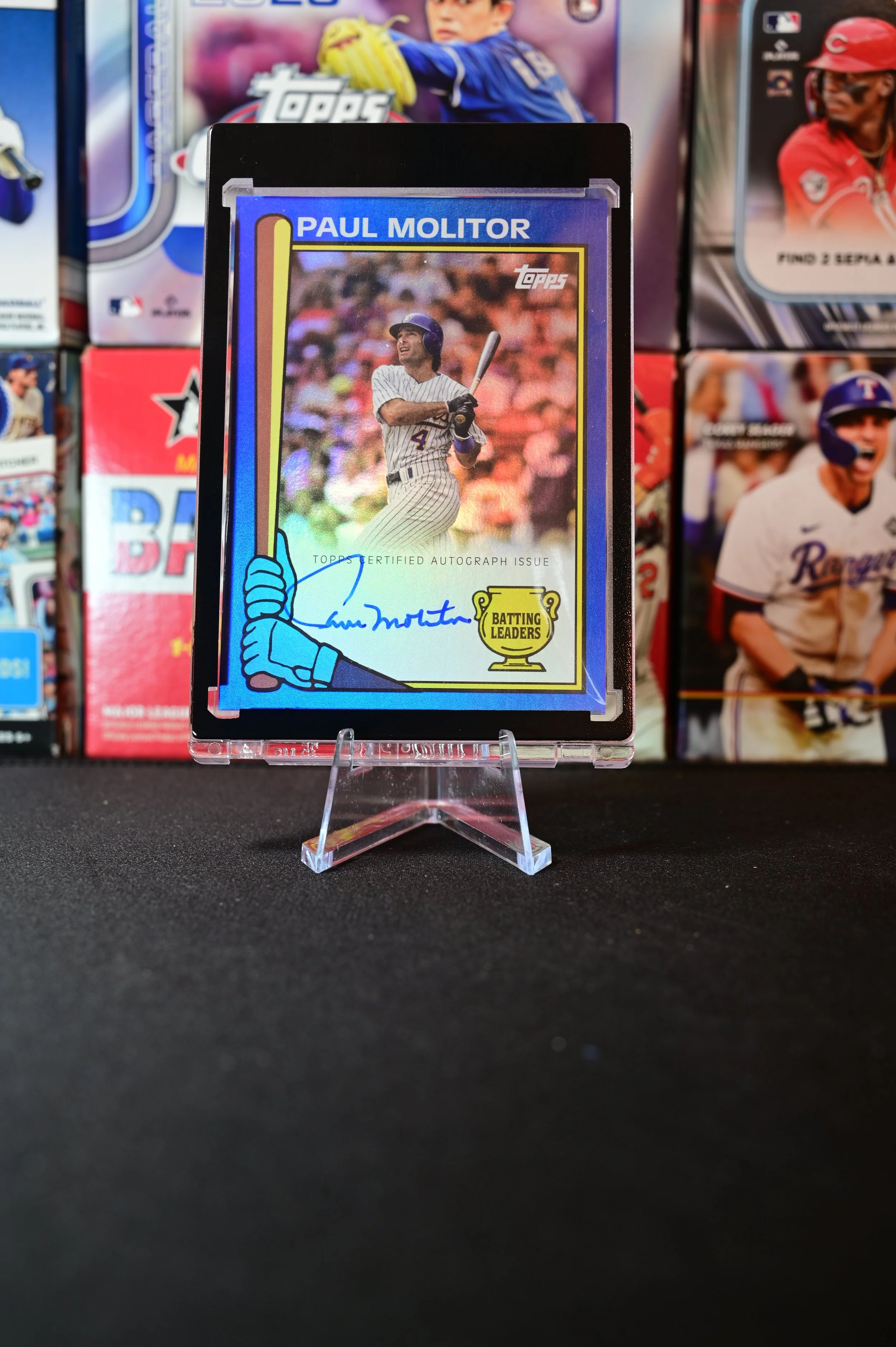 2024 Topps Archives - Paul Molitor - 1990 Topps Batting Leaders Insert Autograph /25 - Milwaukee Brewers