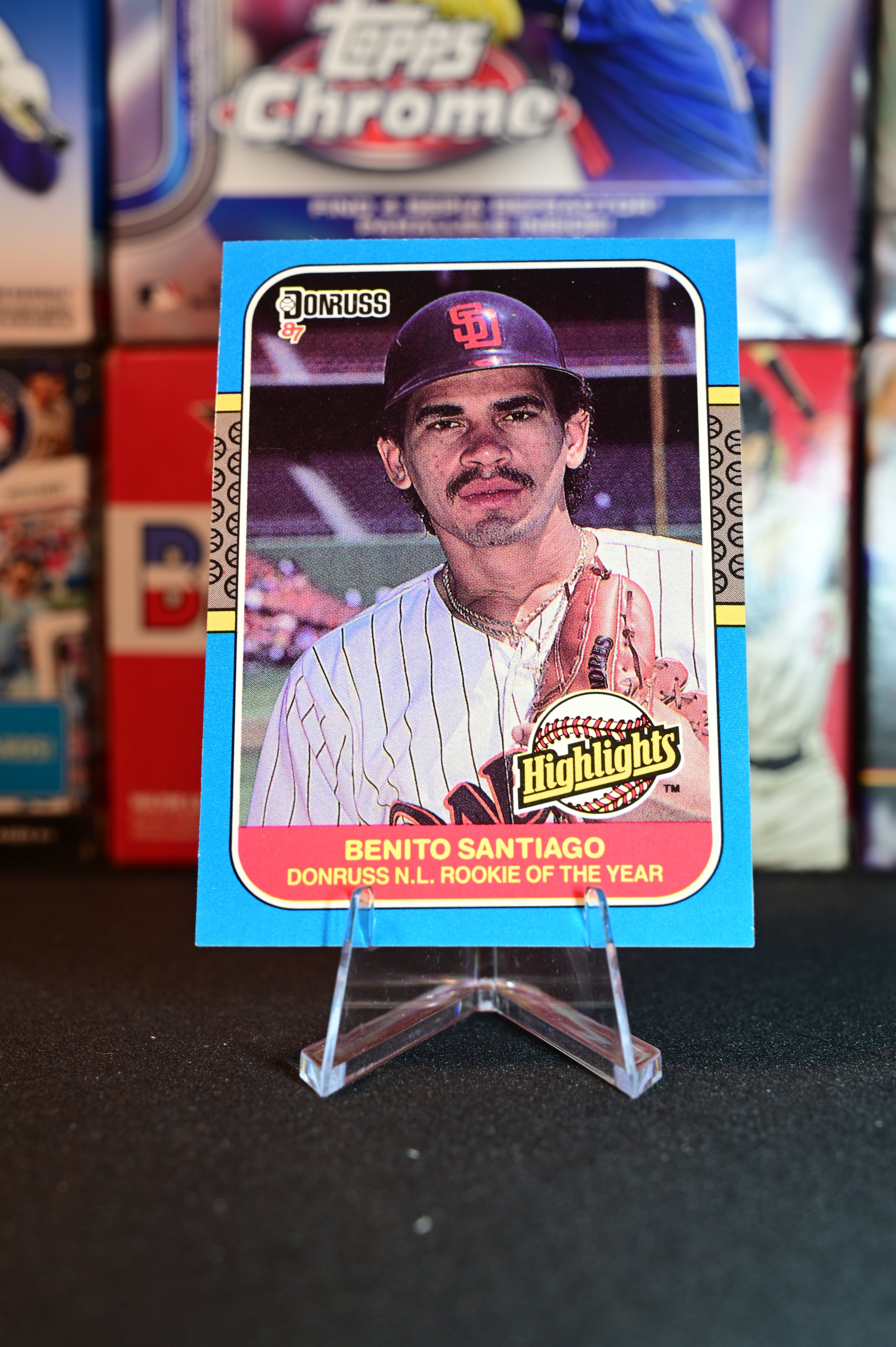 1987 Donruss Highlights - Benito Santiago - base - San Diego Padres - (RC)