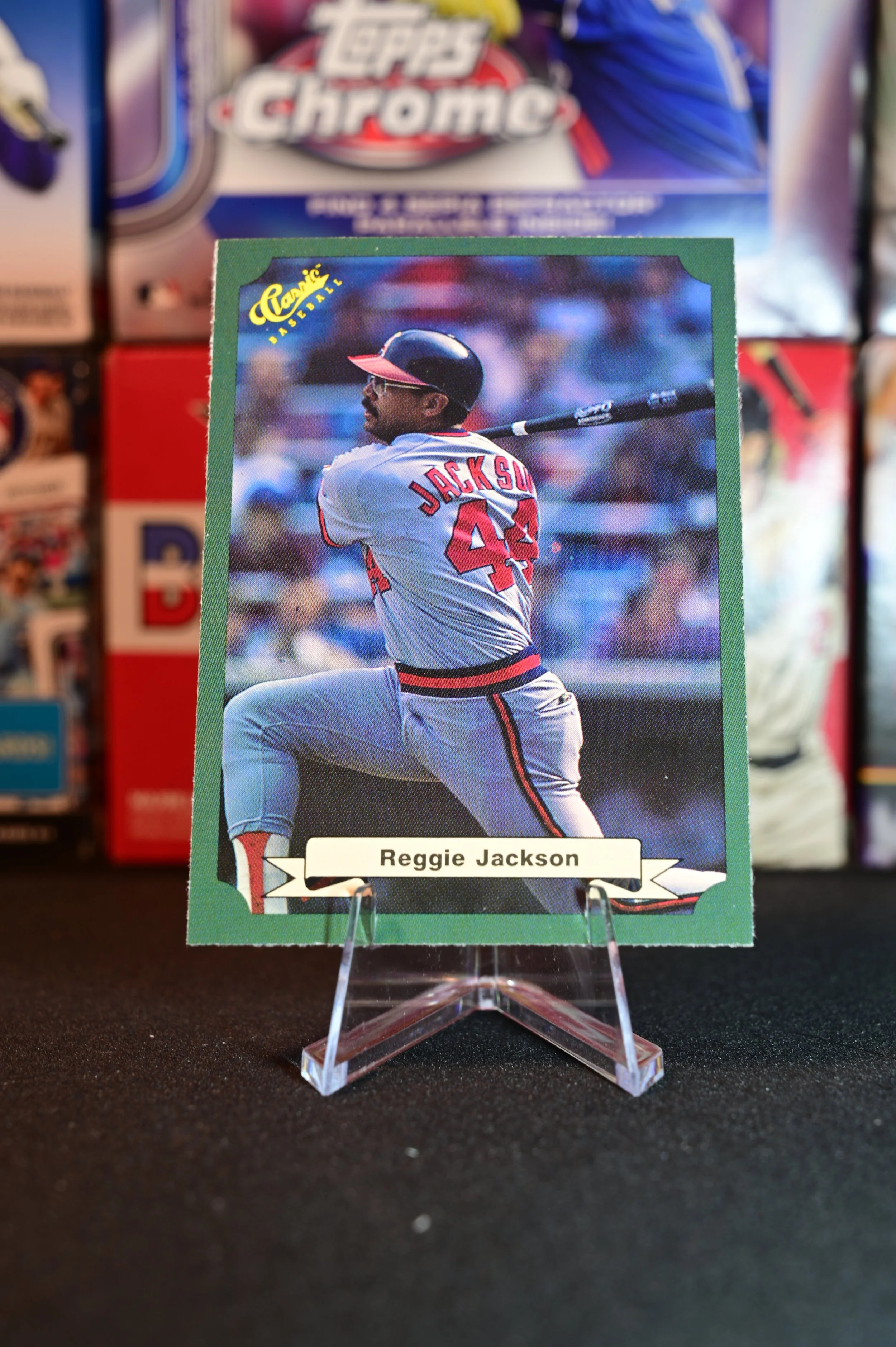 1987 Classic Green - Reggie Jackson - base - Los Angeles Angels