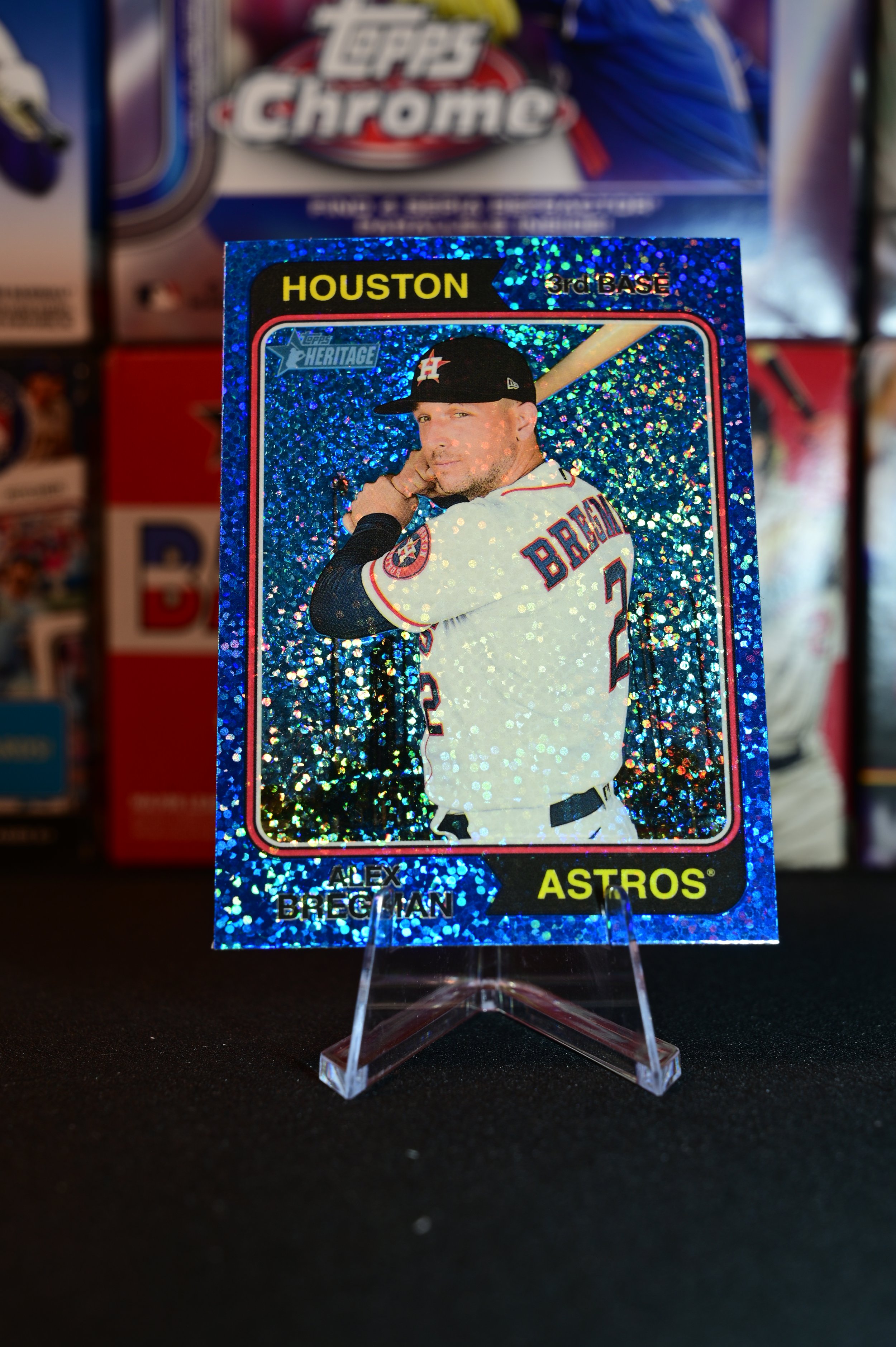 2023 Topps Heritage - Alex Bregman - Blue Sparkle Chrome Parallel - Houston Astros