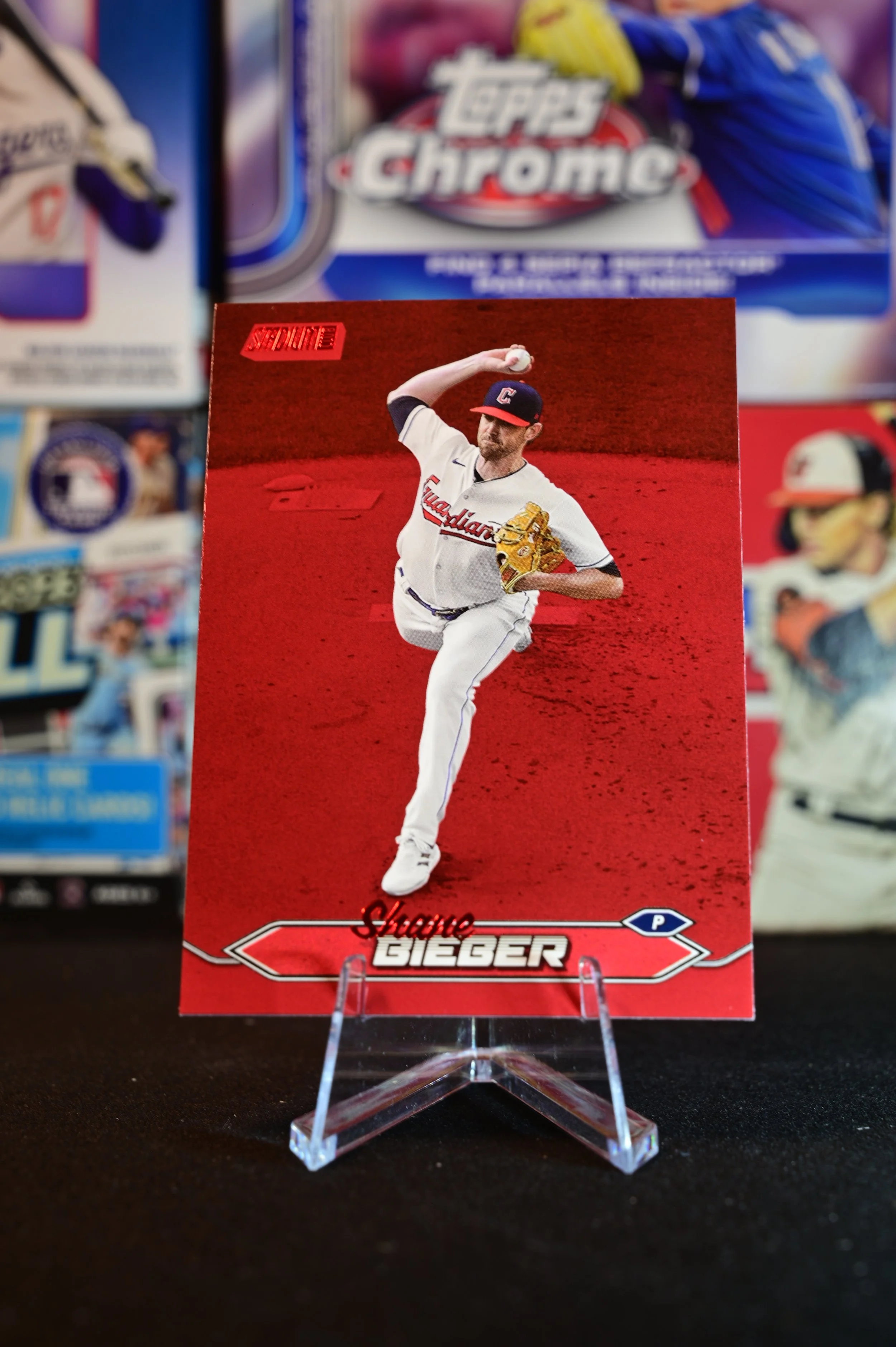 2024 Stadium Club - Shane Bieber - Red Parallel - Cleveland Guardians