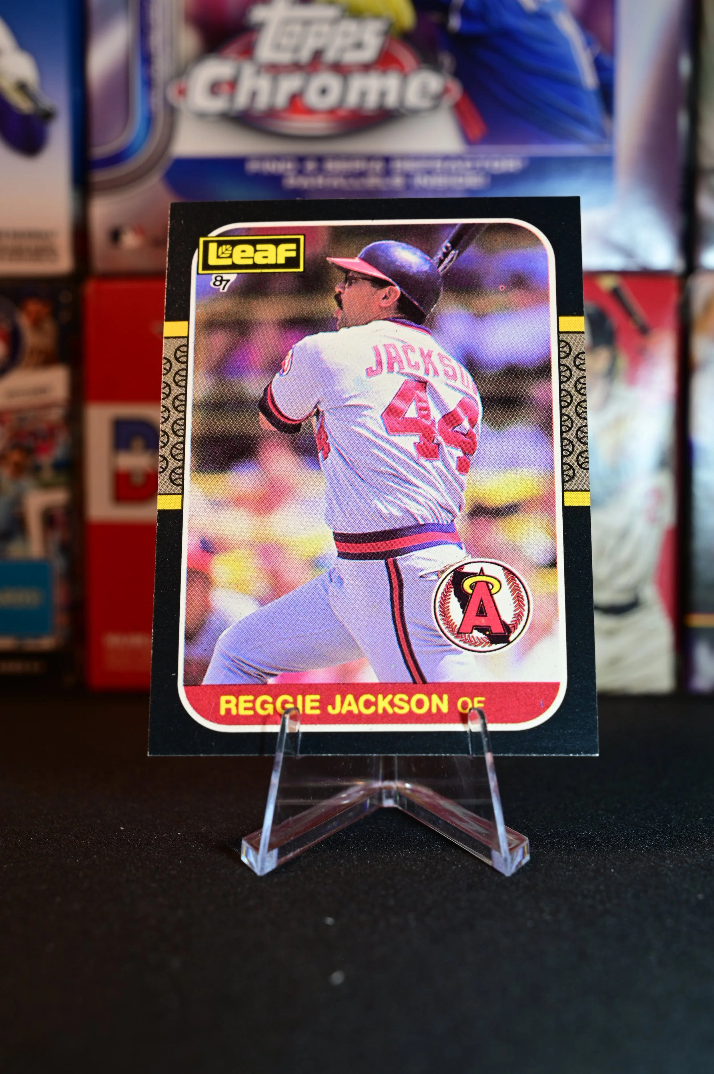 1987 Leaf - Reggie Jackson - base - Los Angeles Angels